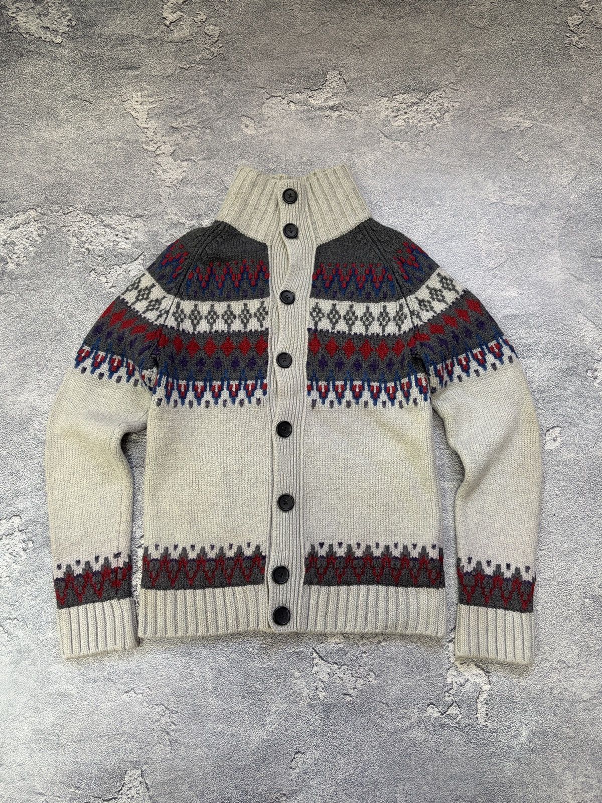 Marc by Marc Jacobs Marc Jacobs Fair Isle Wool Cardigan Grey M Size US M / EU 48-50 / 2 - 1 Thumbnail