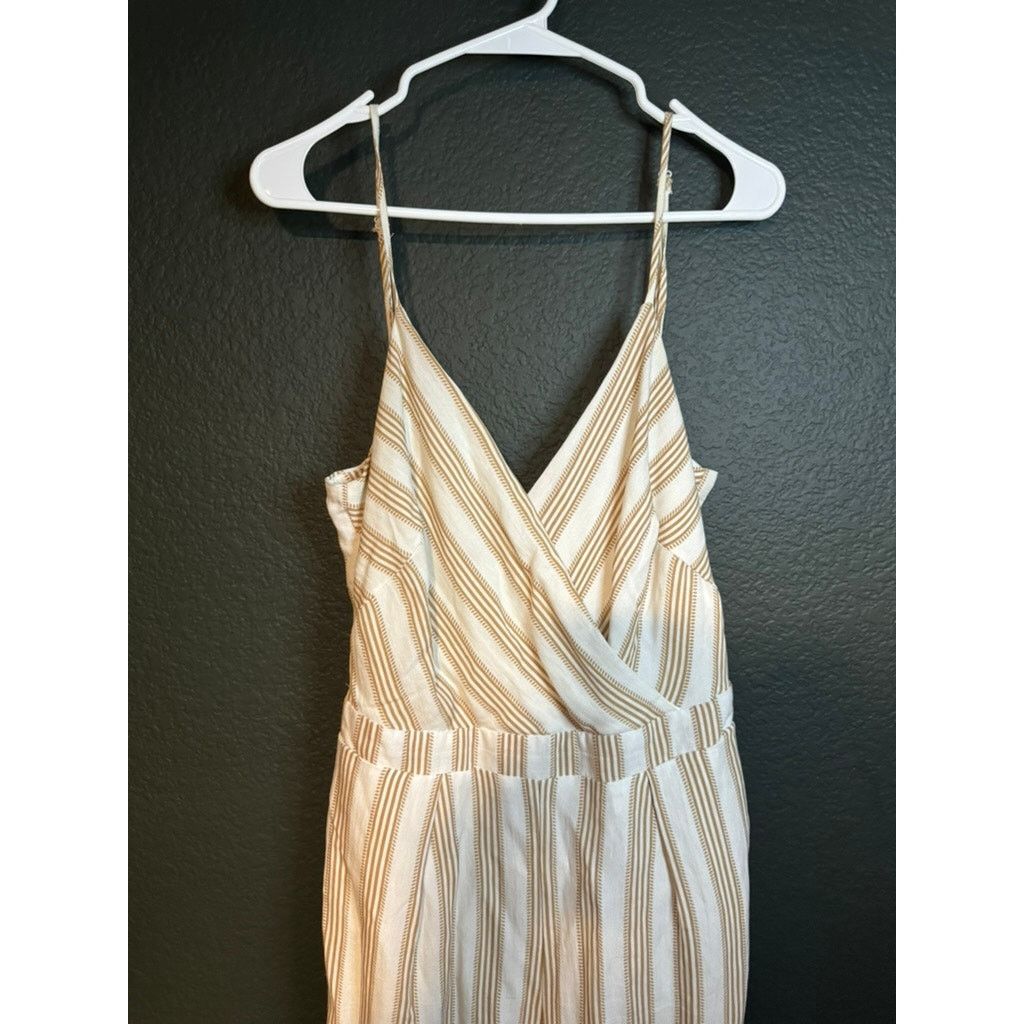Other Black Tape Tan & WHITE STRIPED JUMPSUIT Size M Size 30" / US 8 / IT 44 - 2 Thumbnail