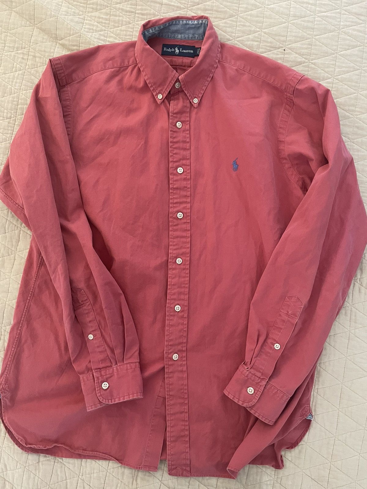 Polo Ralph Lauren × Vintage Vintage Twill Button Down Sport Shirt Size US L / EU 52-54 / 3 - 3 Thumbnail