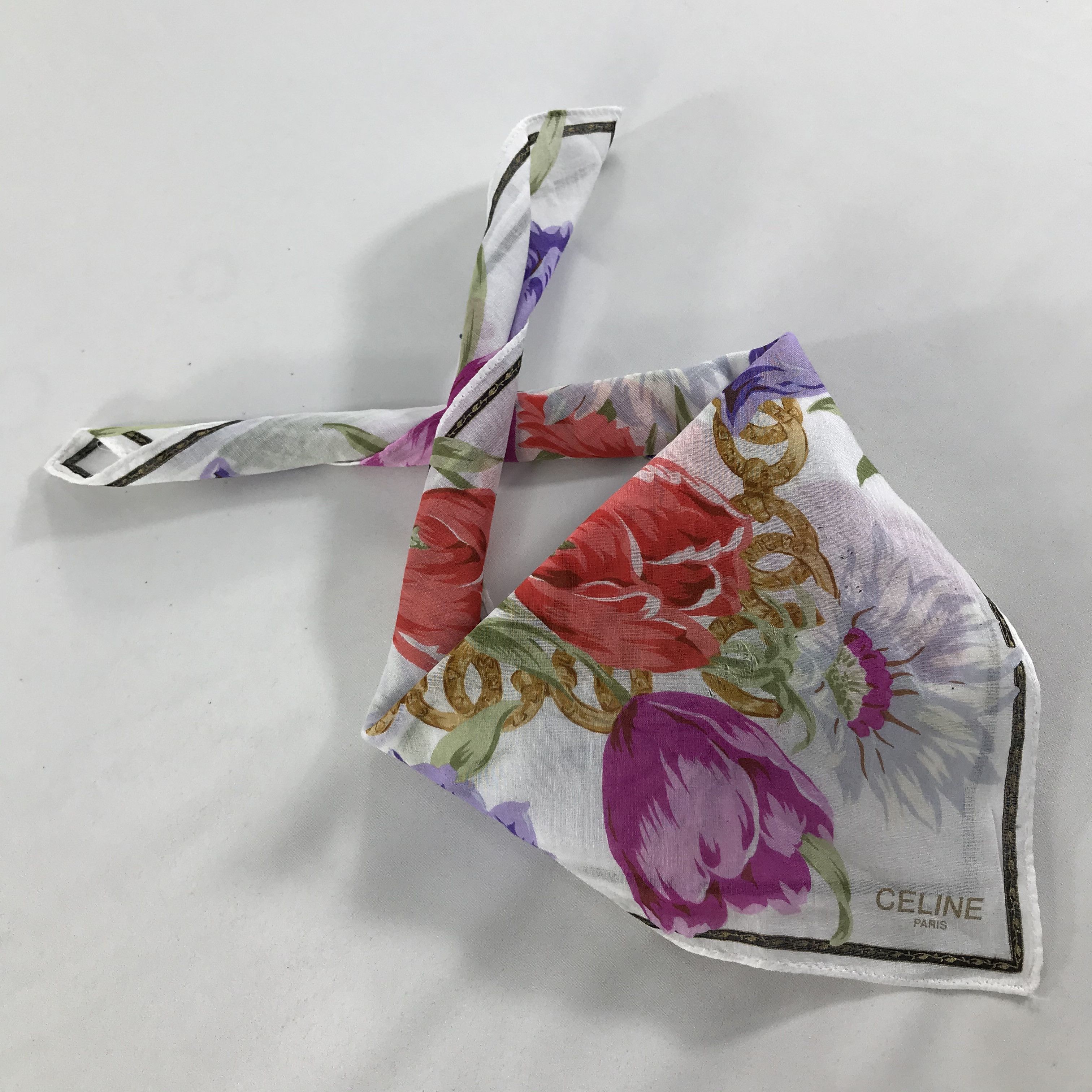 Celine × Vintage Celine Bandana / Handkerchief / Neckerchief - S1734 Size ONE SIZE - 5 Thumbnail