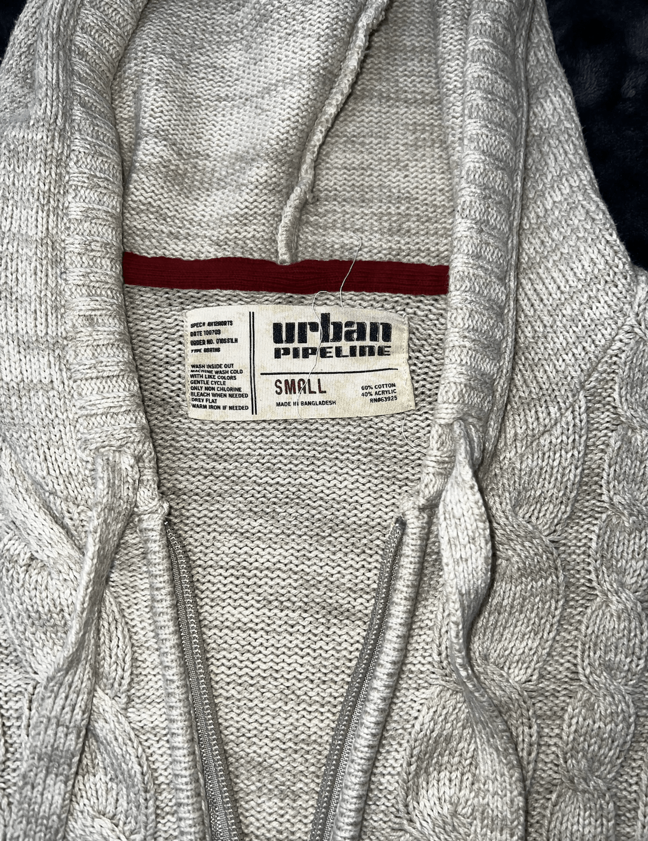 Urban Pipeline Urban Pipeline Beige Cable-Knit Zip-Up Hoodie Size US S / EU 44-46 / 1 - 6 Thumbnail