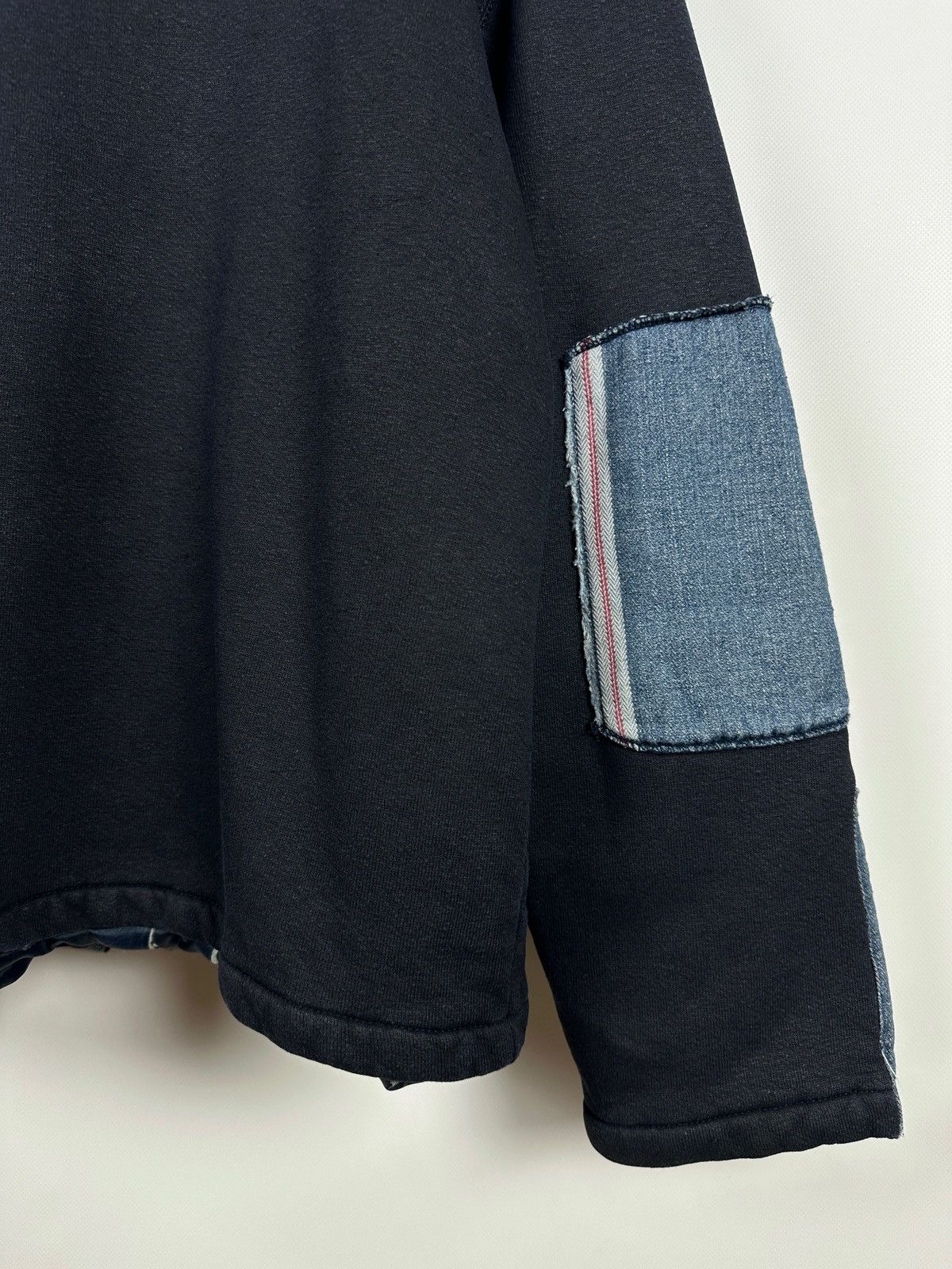 Armani 90s Vintage Armani Jeans Patchwork Hemp/Cotton Navy Jacket Size US XL / EU 56 / 4 - 20 Thumbnail