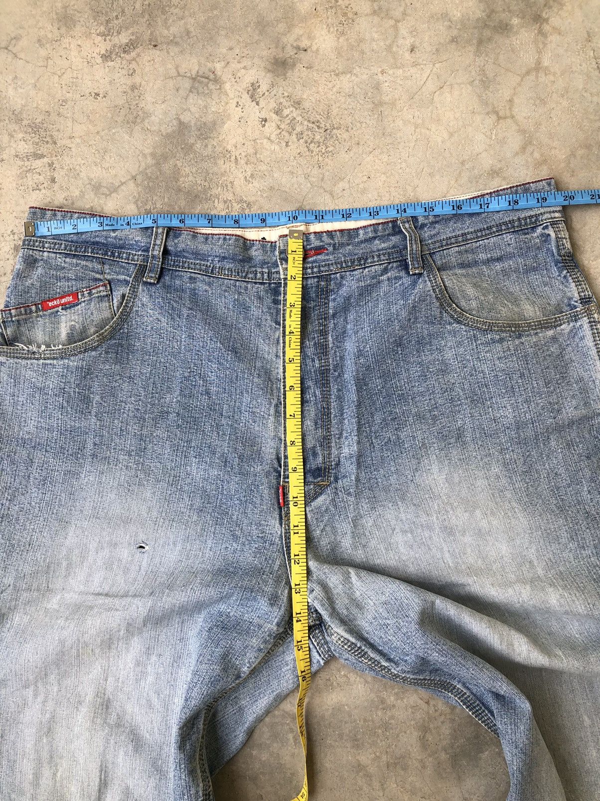 Fubu Ecko Unltd Y2K Loose Fit Light Blue Baggy Denim Size US 38 / EU 54 - 16 Thumbnail