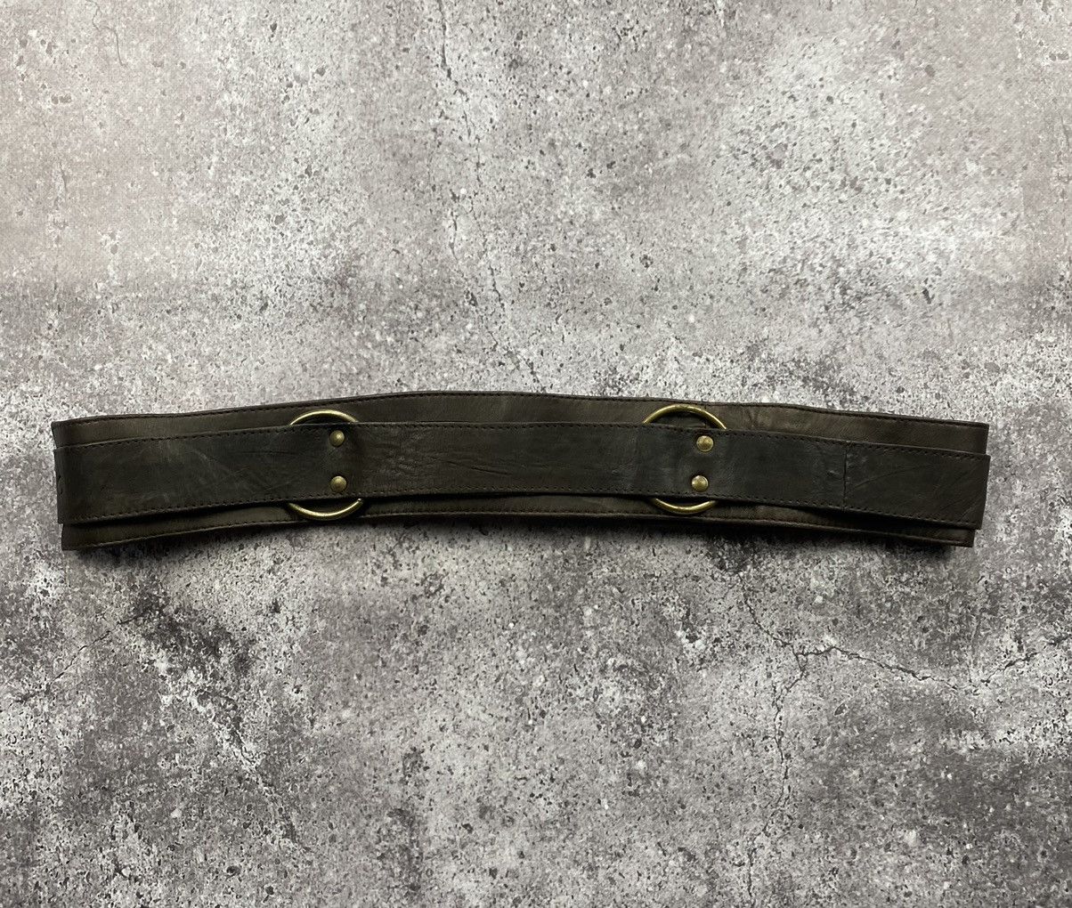 Japanese Brand × Vintage Avant garde cowboy leather Y2K brown belt Japanese style Size ONE SIZE - 4 Thumbnail