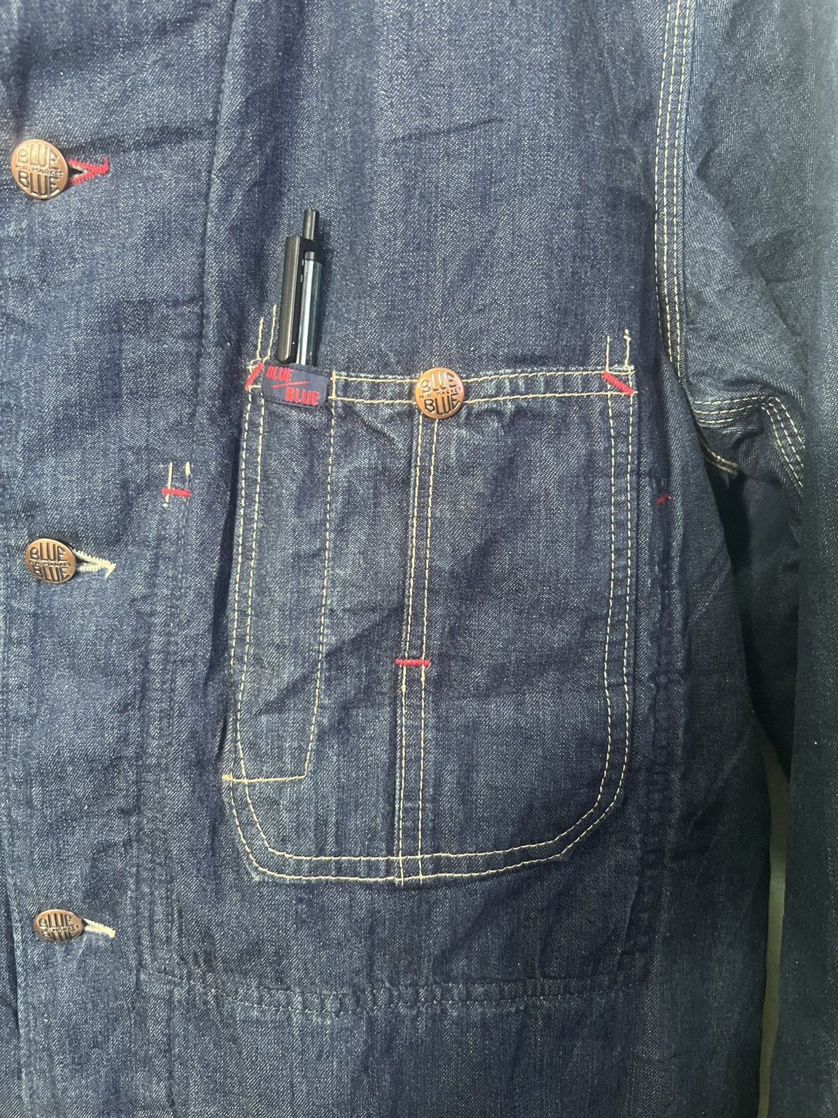 Blue Blue Japan BLUE BLUE ARIGATO JAPAN DENIM CHORE JACKET Size US L / EU 52-54 / 3 - 5 Thumbnail