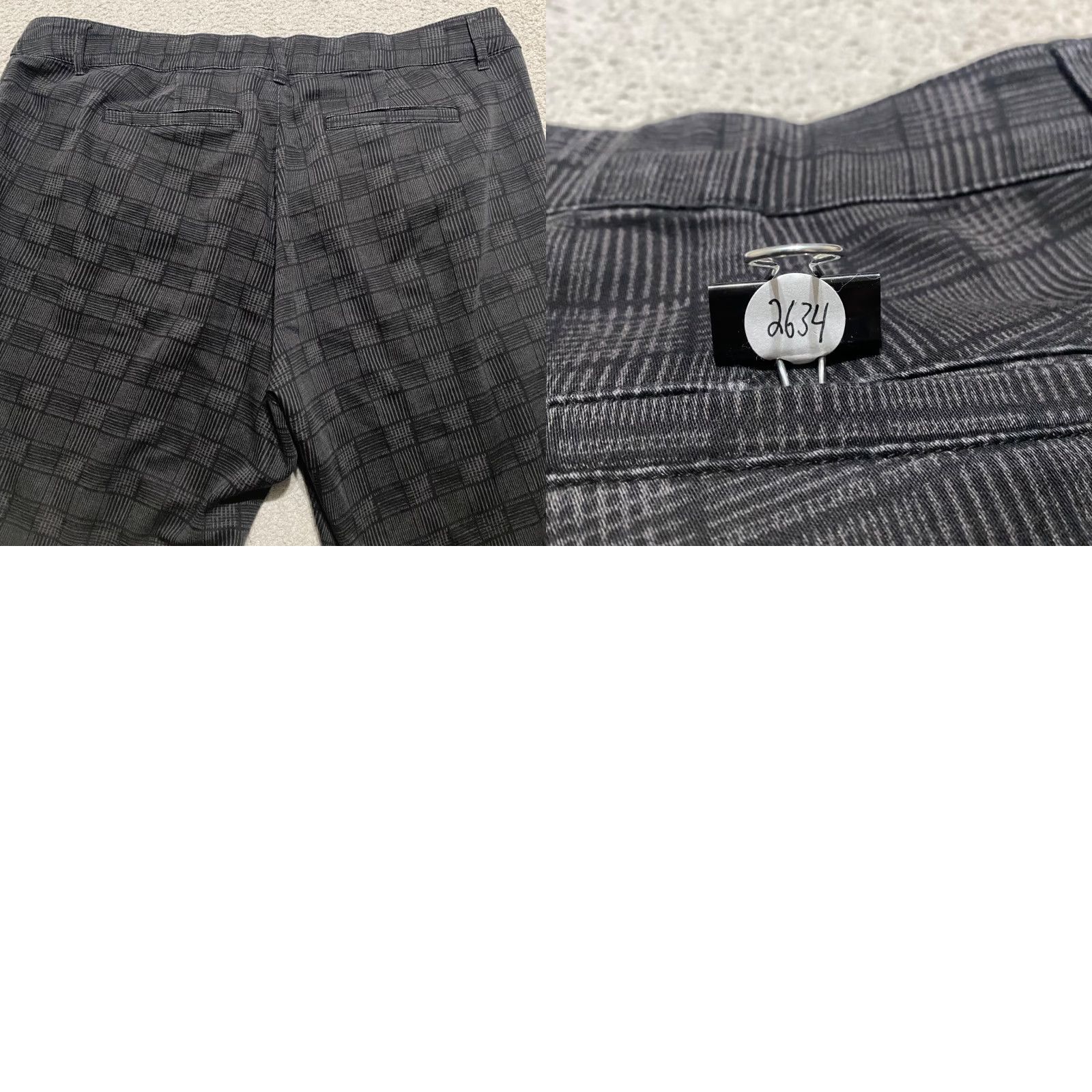 Vintage Evri Women's Plus Pants Gray Plaid Ankle 18W Waist 42 in Stretch Cotton Blend Nylon Polyester Spandex Casual Business Women Regular Skinny Size 40" / US 18 - 9 Thumbnail