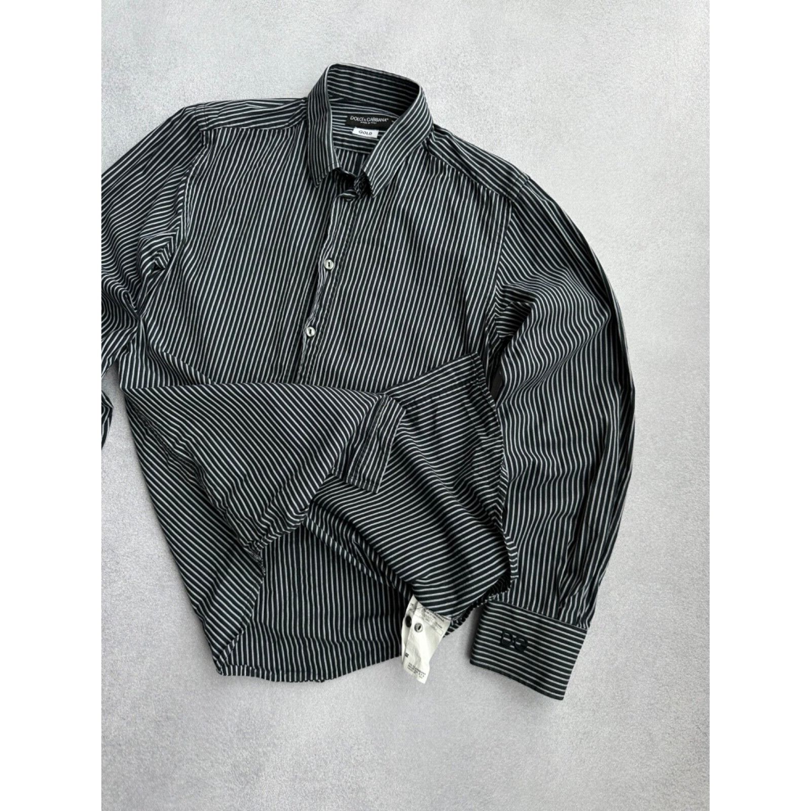 Dolce & Gabbana VTG Dolce&Gabbana Gold Striped Man’s Buttons Shirt Size US S / EU 44-46 / 1 - 4 Thumbnail