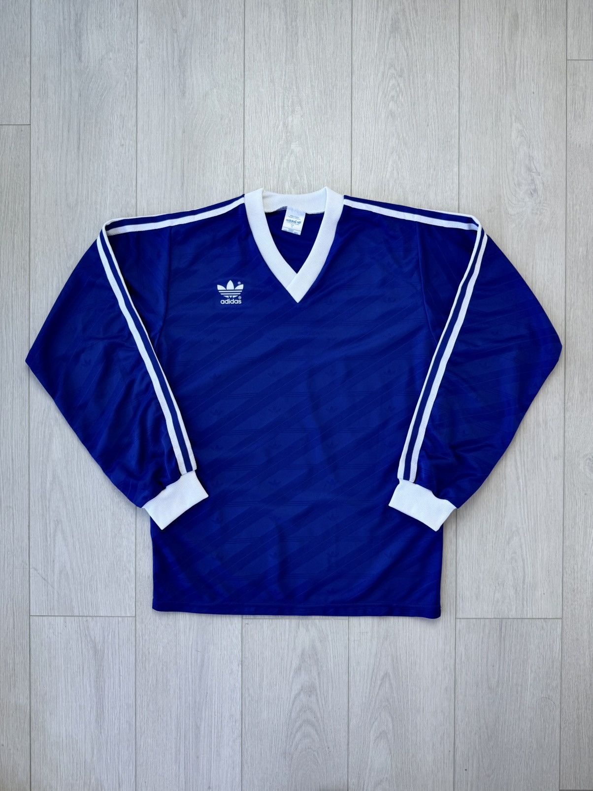 Adidas Vintage 1980s Adidas Trefoil Long Sleeve Jersey England Rare Size US M / EU 48-50 / 2 - 3 Thumbnail