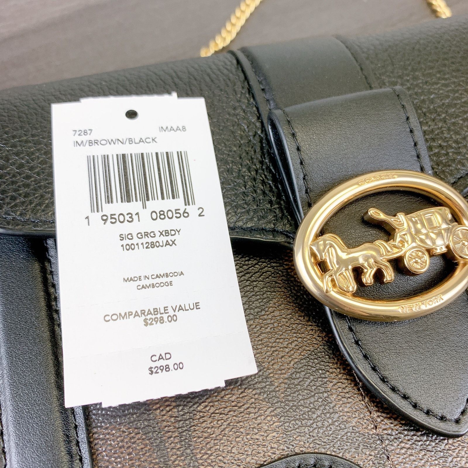 Coach Coach 7287 Georgie Crossbody In Signature In Brown Black Size ONE SIZE - 8 Thumbnail