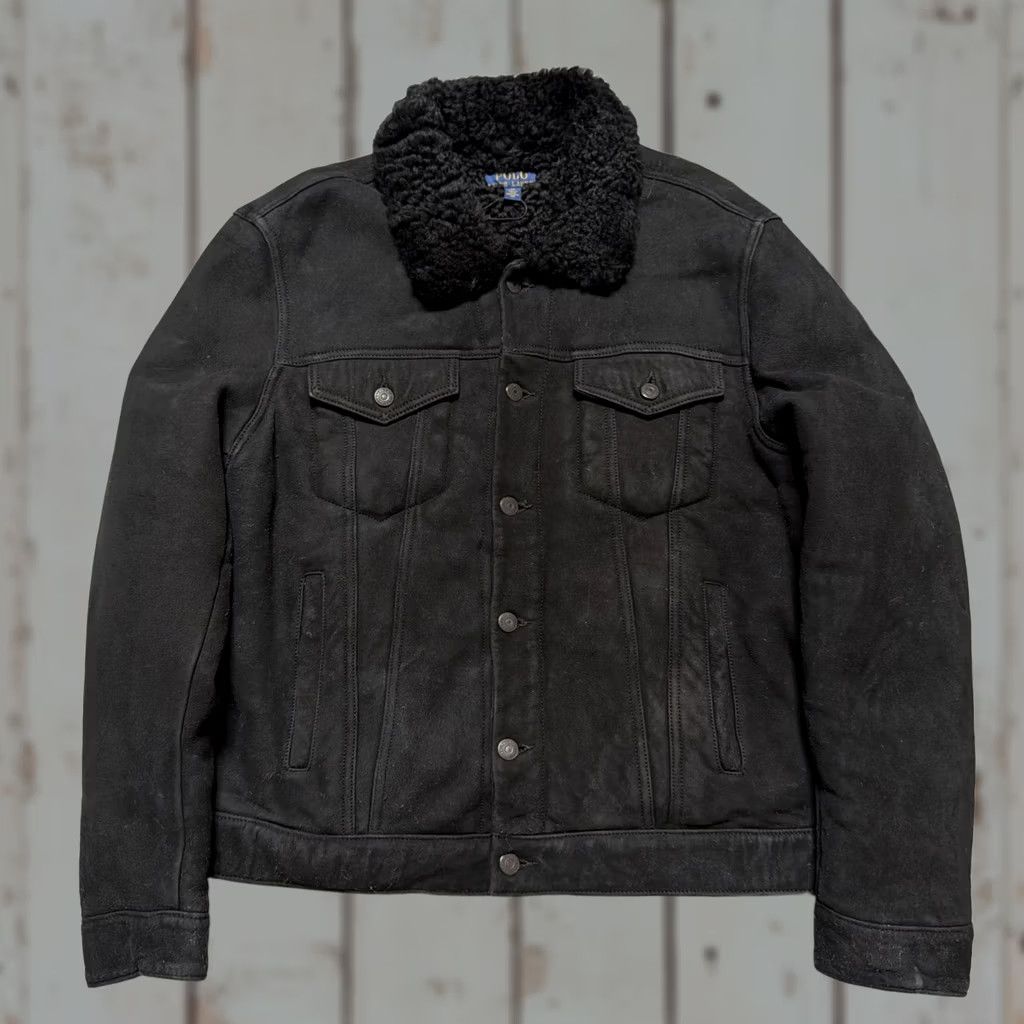 Ralph Lauren Polo Ralph Lauren Jacket XL Leather Trucker Bomber distressed Biker Workwear Vintage Mens Black Size US XL / EU 56 / 4 - 1 Thumbnail