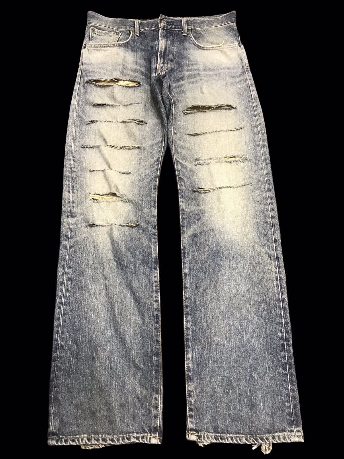 Pre-owned Distressed Denim X Edwin Thrashededwin 451xvs Thrashed Heavy Distressed Denim F282