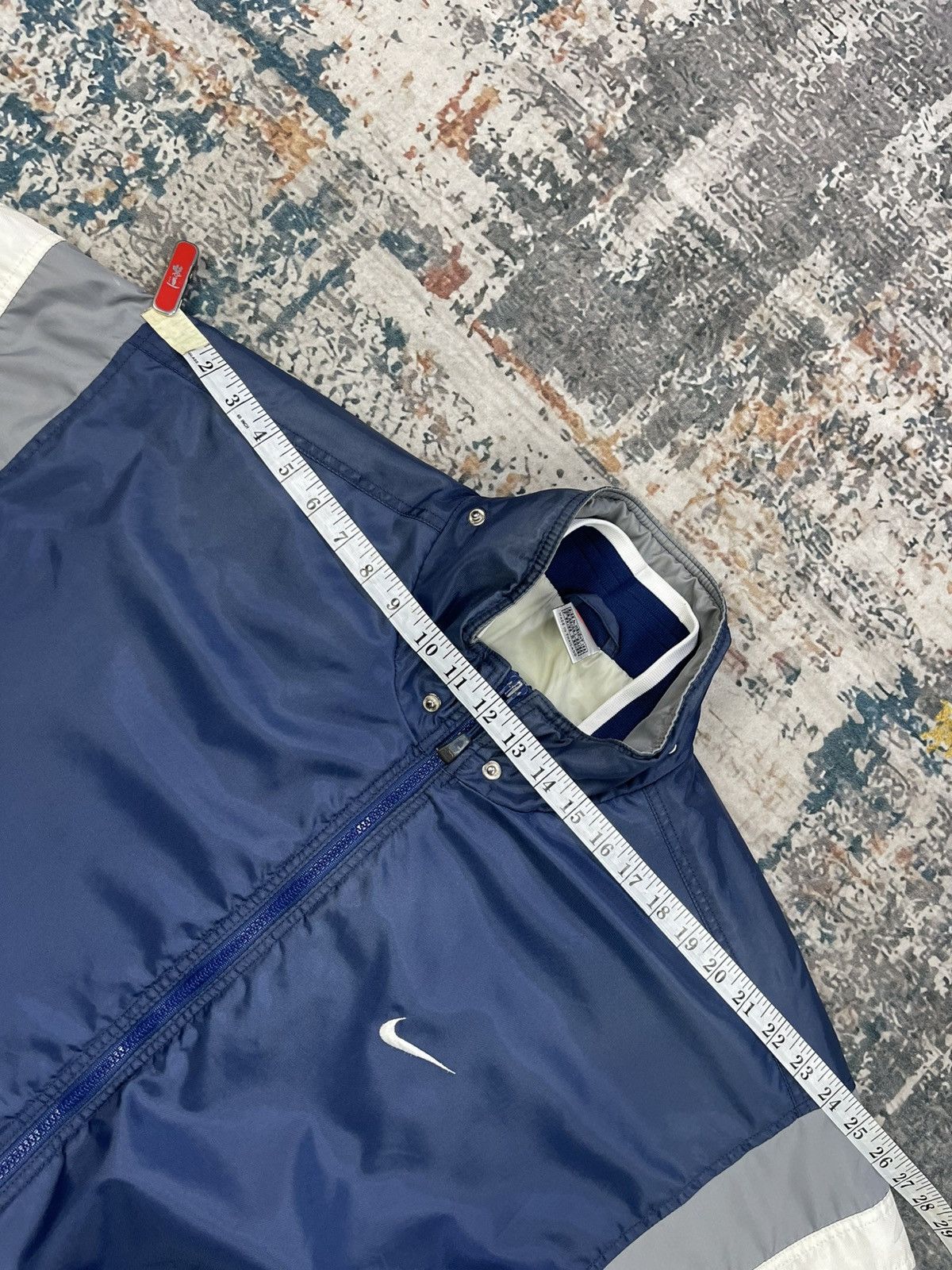 Nike Vtg 90s Nike Navy Big Logo Spell Out Parka Jacket Size US L / EU 52-54 / 3 - 12 Thumbnail