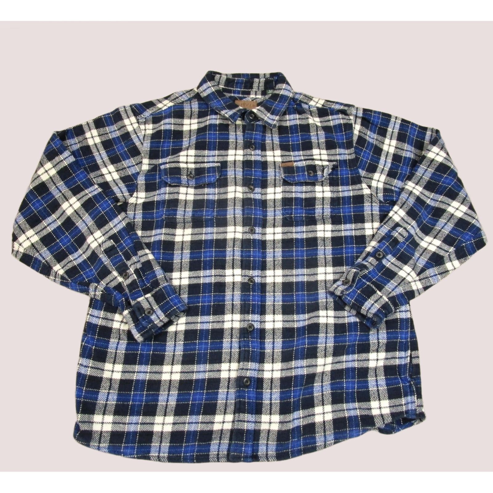 Orvis Orvis Shirt Men XL Blue Plaid Flannel Long Sleeve Button-Up Workwear Outdoor Heavyweight Regular (Blue) Mens Size US XL / EU 56 / 4 - 1 Thumbnail