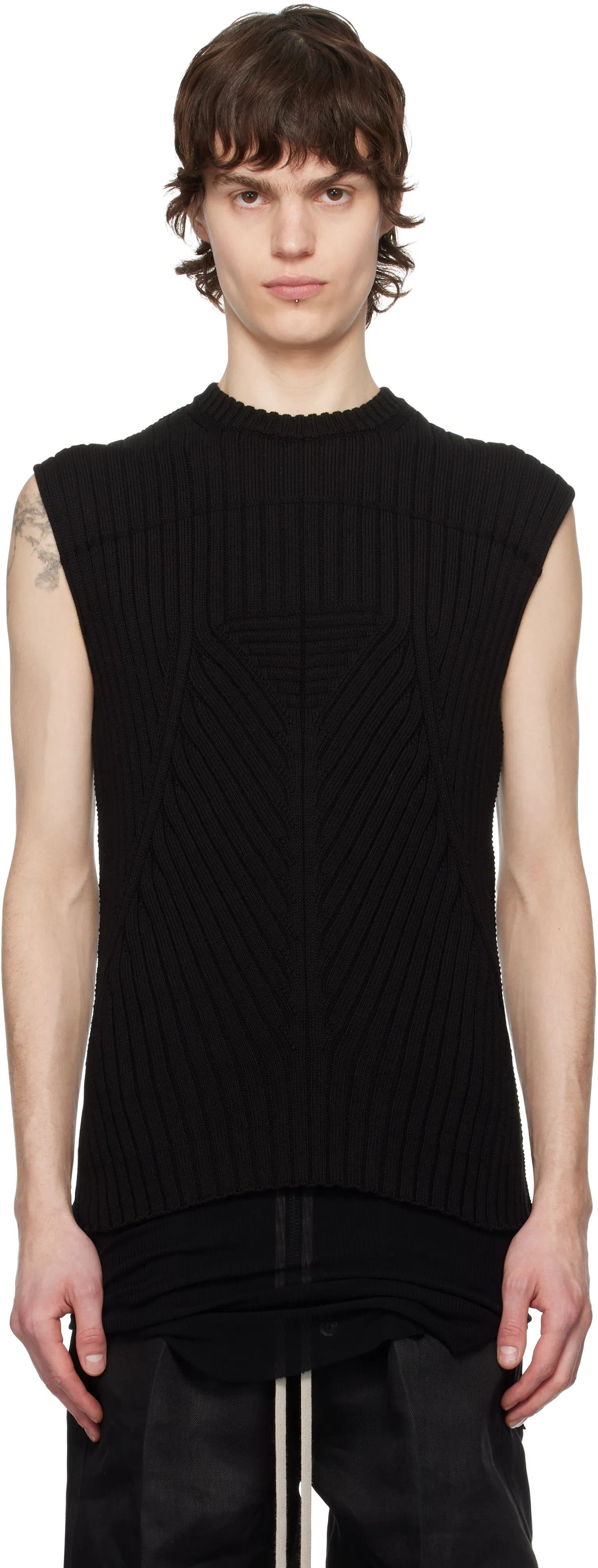 RICK OWENS Rib Knit Top Hollywood size L
