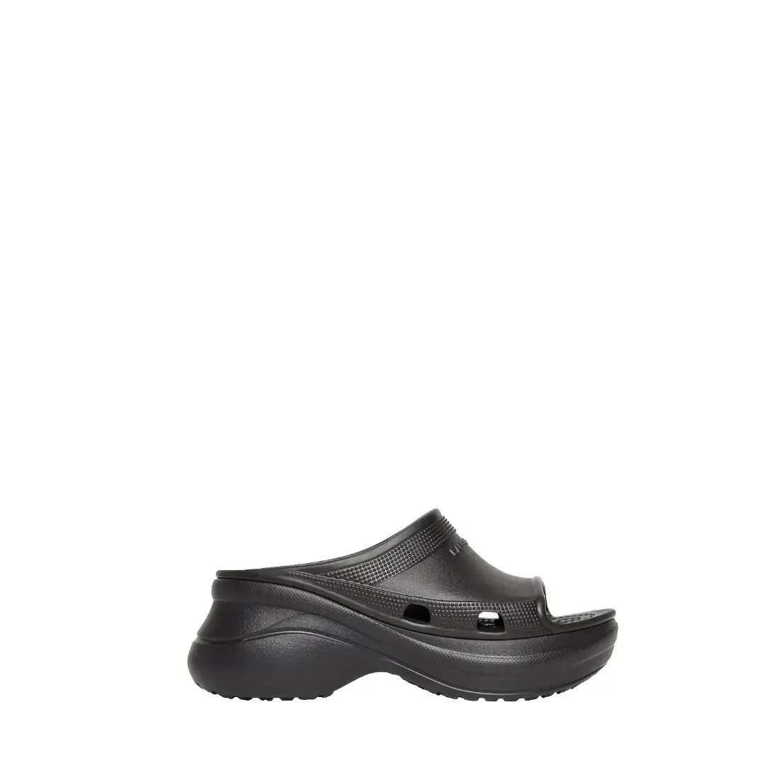 Balenciaga × Crocs o1s1wg110325 Pool Crocs™ Slides Sandals in Black Size US 13 / EU 46 - 1 Thumbnail