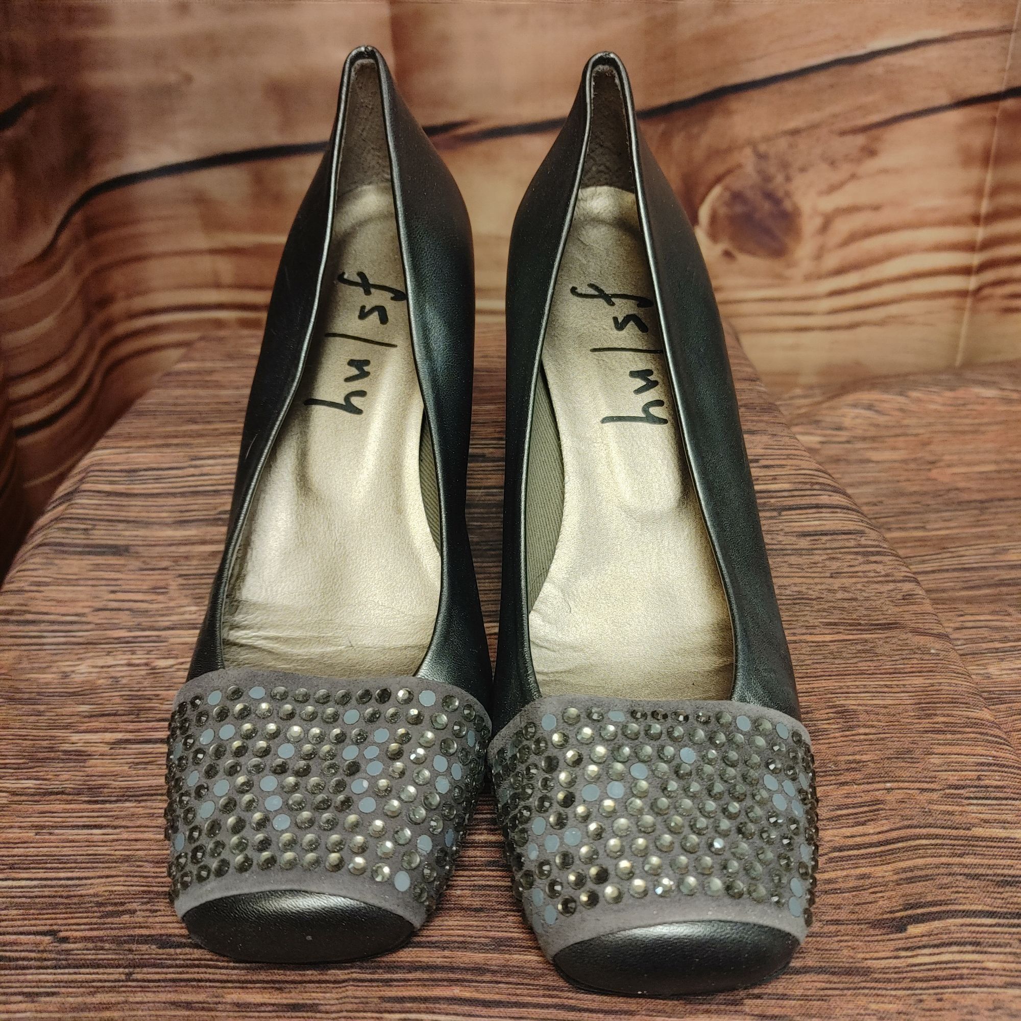 Other Hulst Women's Black Faux Leather Wedge Heel Shoes 6.5 Size US 6.5 / IT 36.5 - 2 Thumbnail