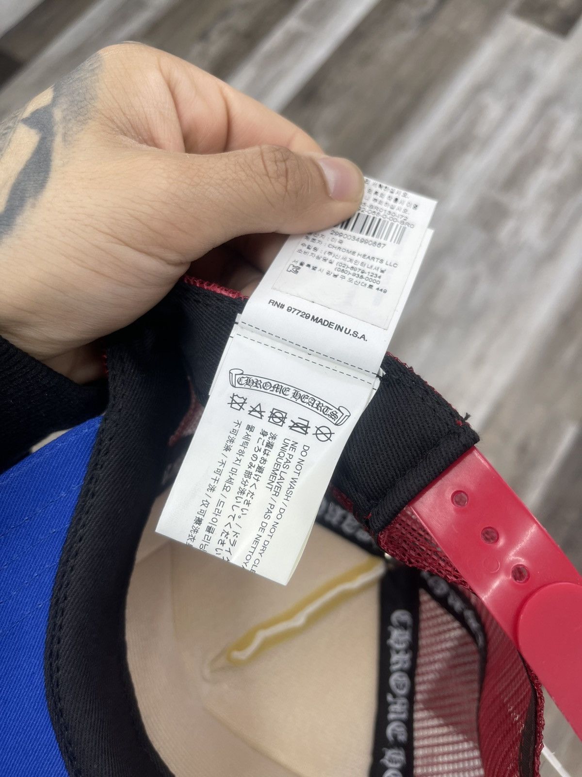 Chrome Hearts Chrome Hearts Trucker hat “fuck” red and blue Size 32 - 4 Thumbnail