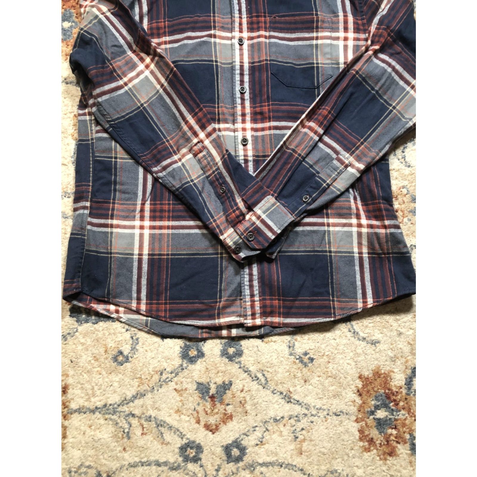 Eddie Bauer Eddie Bauer Shirt Mens Large Blue Gray Plaid Flannel Slim Fit Button Down Pocket Size US L / EU 52-54 / 3 - 5 Thumbnail