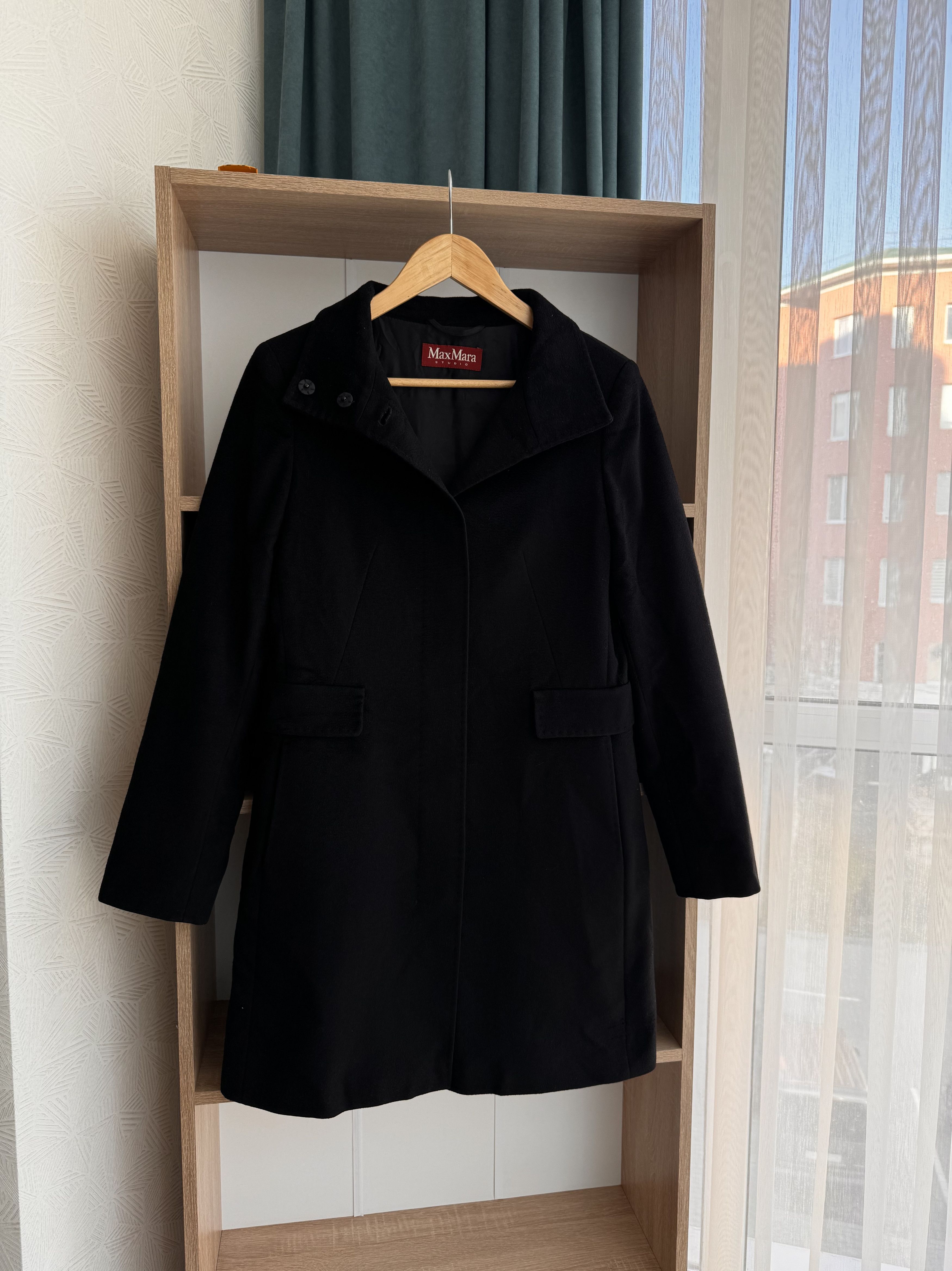 Vintage Max Mara Studio Black Luxury W’ Wool Coat