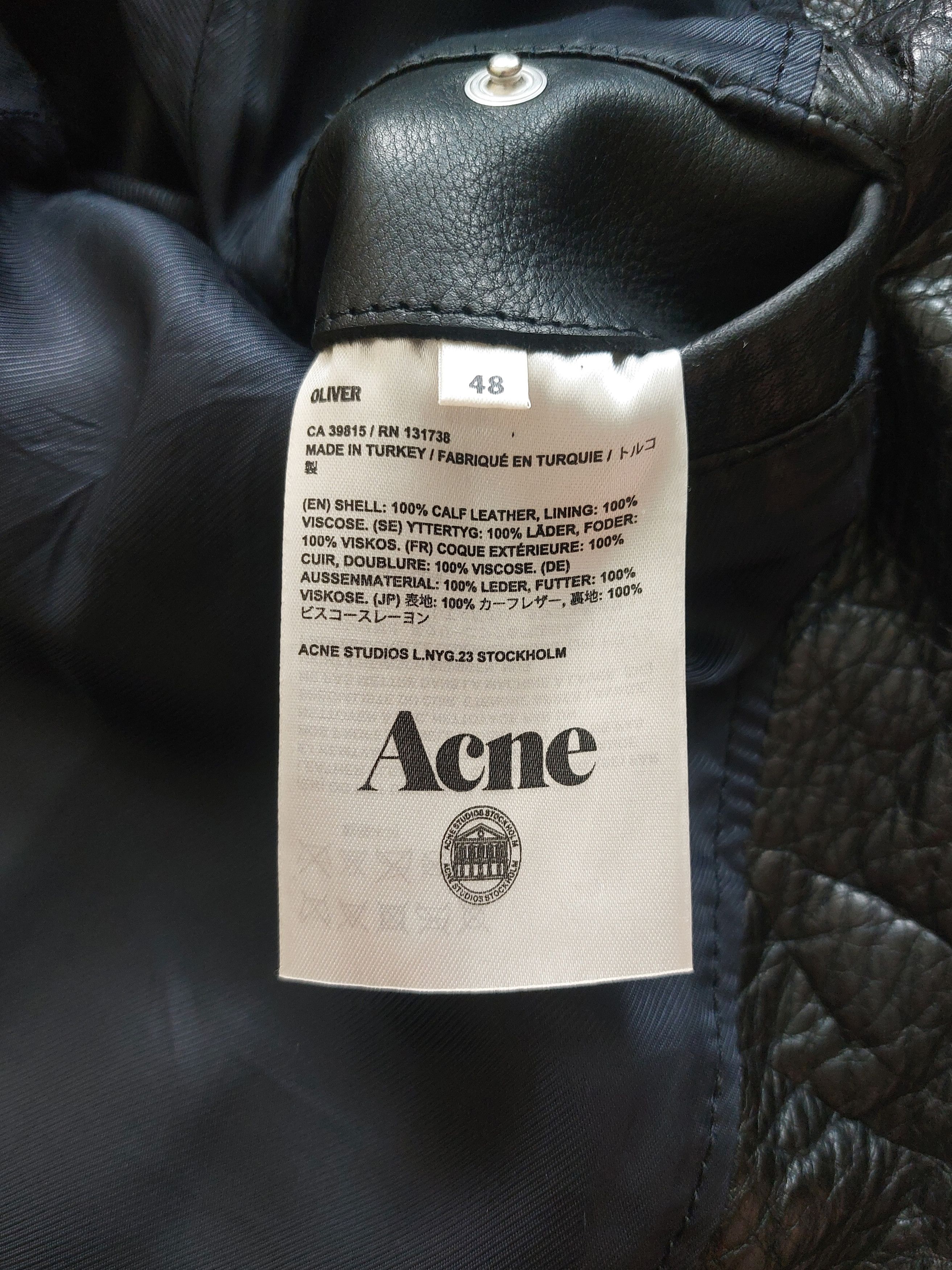 Acne Studios Acne Studios Oliver Leather Jacket Black Size 48 Size US M / EU 48-50 / 2 - 12 Thumbnail