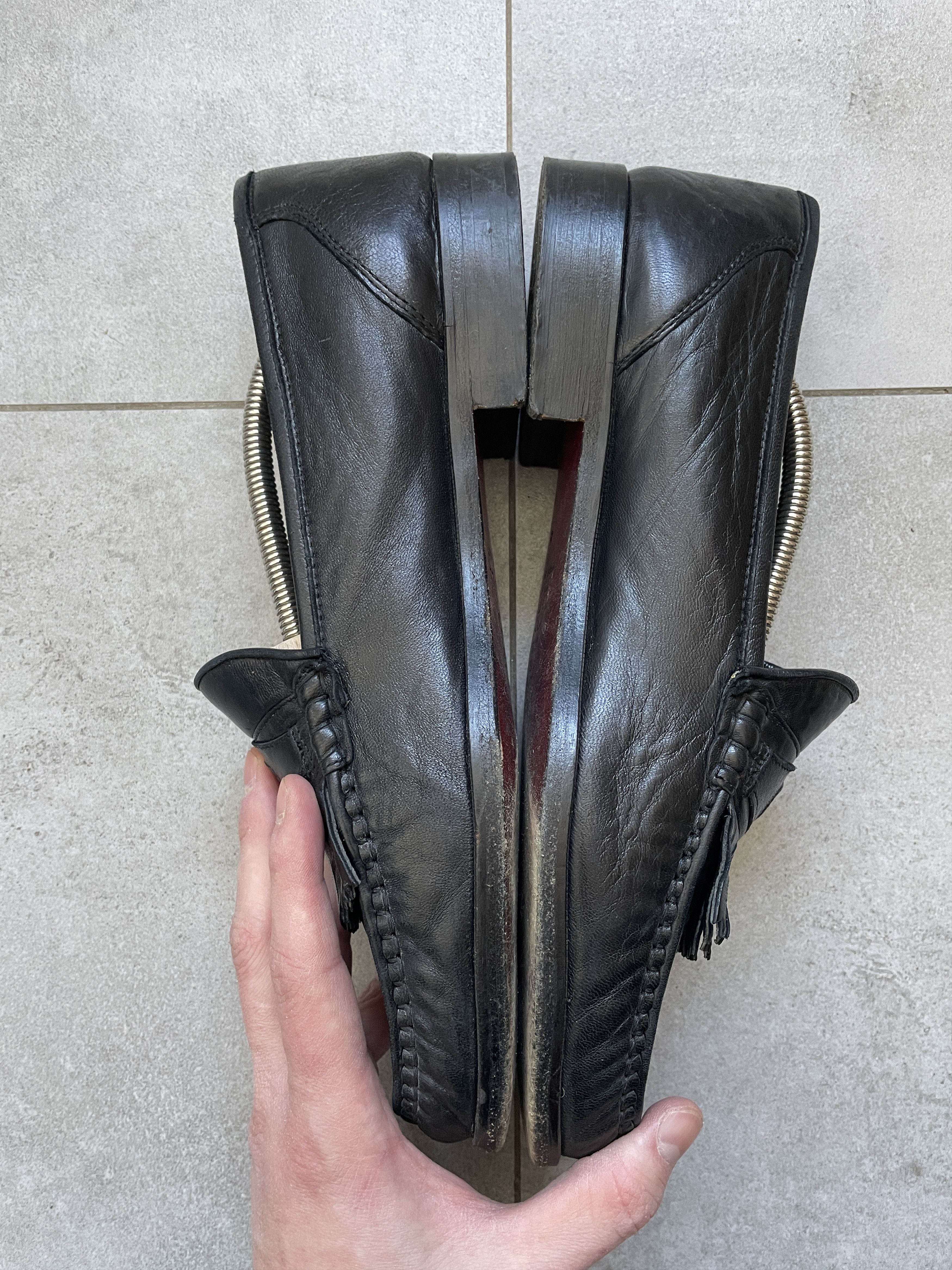 Vintage VINTAGE GOLF FRINGE OLD MONEY ITALIAN LEATHER PENNY LOAFERS Size US 11 / EU 44 - 3 Thumbnail
