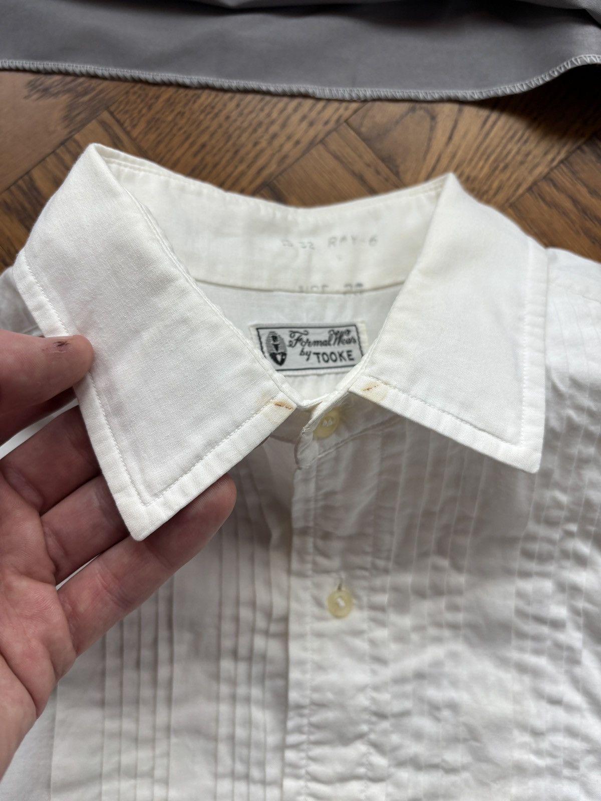 Arrow × Van Heusen × Vintage 1960s Dress Shirt Vintage Tooke Bros Canada Ruffle Formal US Size 38S - 8 Thumbnail