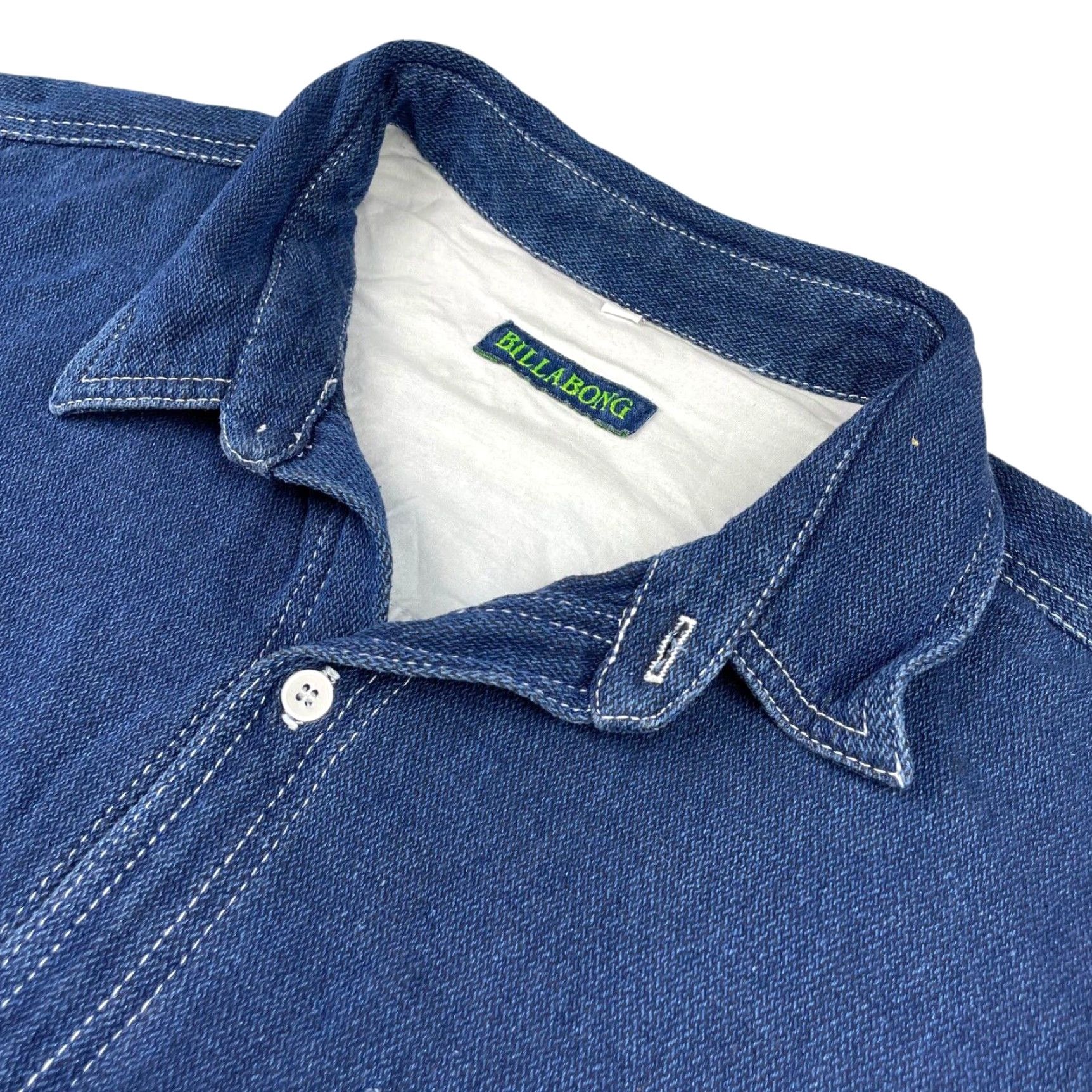 Billabong VINTAGE Billabong Shirt Denim Button-Up L Blue Mens Large Chest Pockets Surfer/Skater Long Sleeve Cotton Regular Brand Billabong Ships 90s Size US L / EU 52-54 / 3 - 2 Thumbnail
