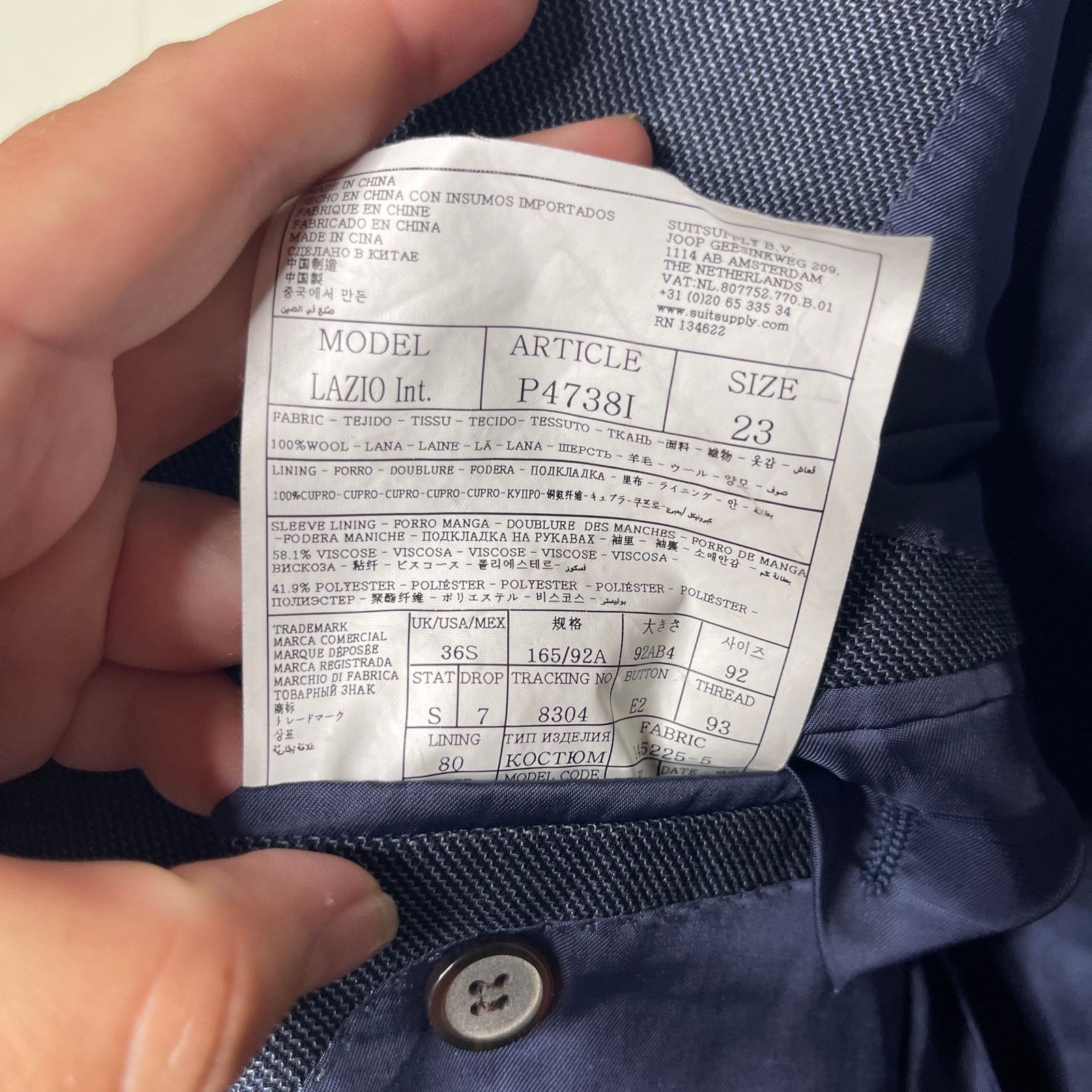 Suitsupply Suitsupply Tailored Fit Lazio Blazer in greyish blue US 36R Size 36R - 4 Thumbnail