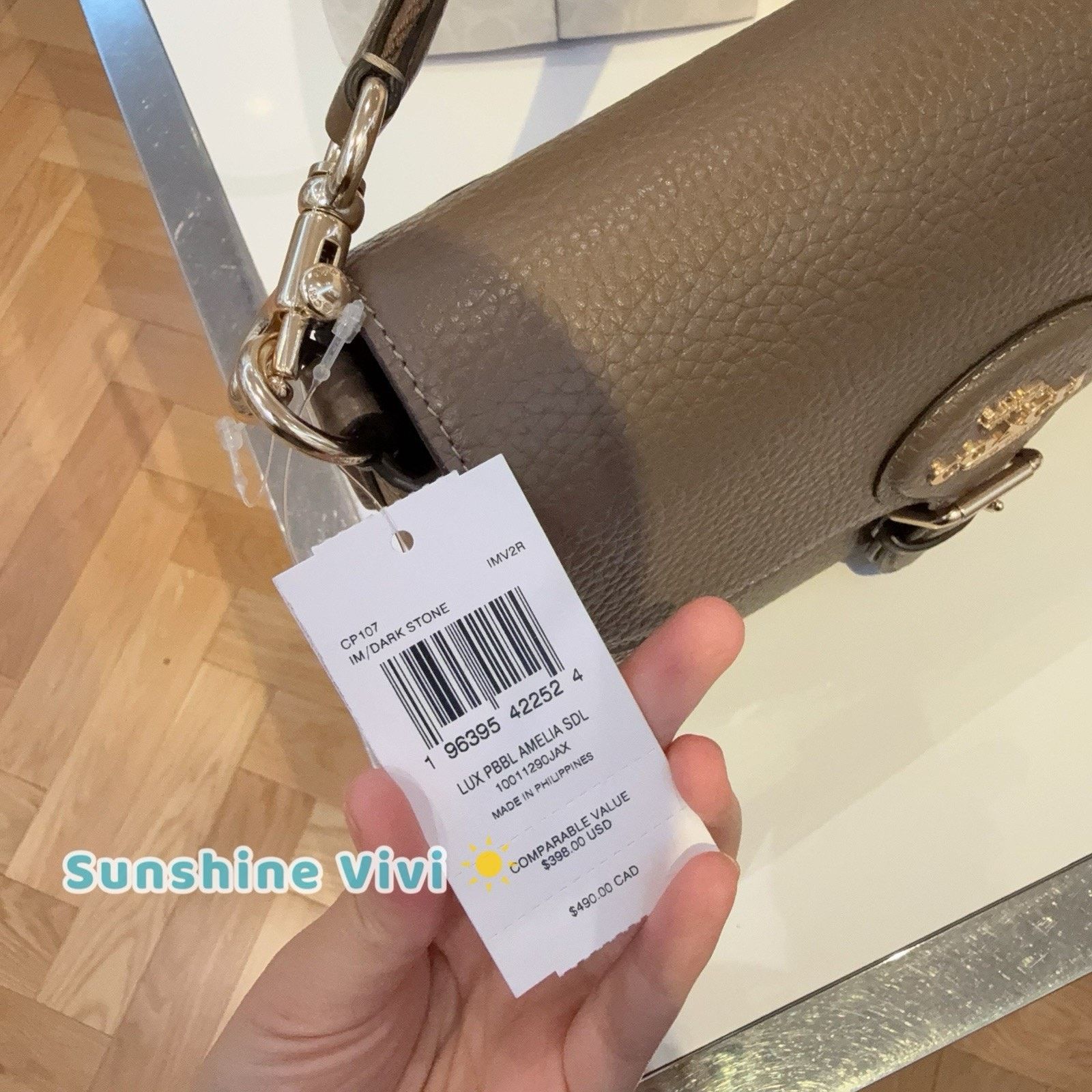 Coach NWT COACH Amelia Saddle Bag Shoulder CP107 Gold/Dark Stone Size ONE SIZE - 3 Thumbnail