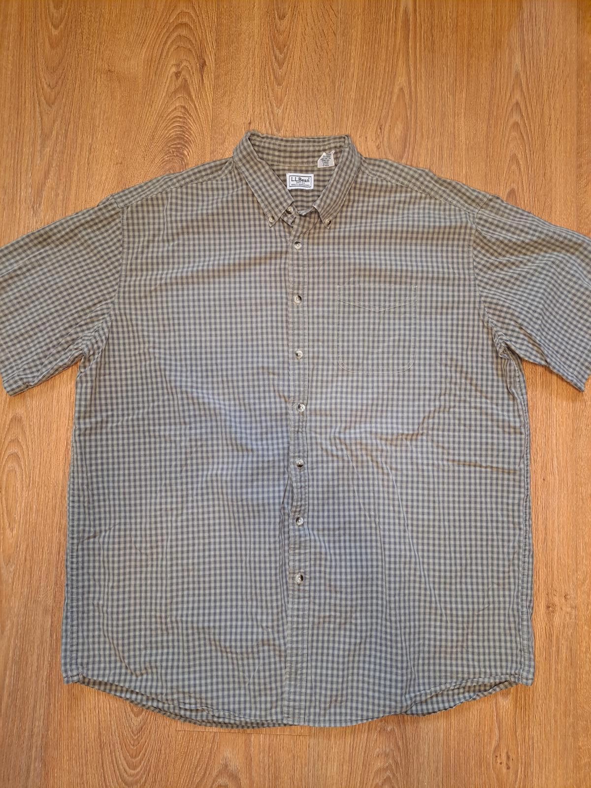 L.L. Bean LL Bean Button Up Shirt Mens XXL Olive Green Check Cotton Size US XXL / EU 58 / 5 - 1 Thumbnail