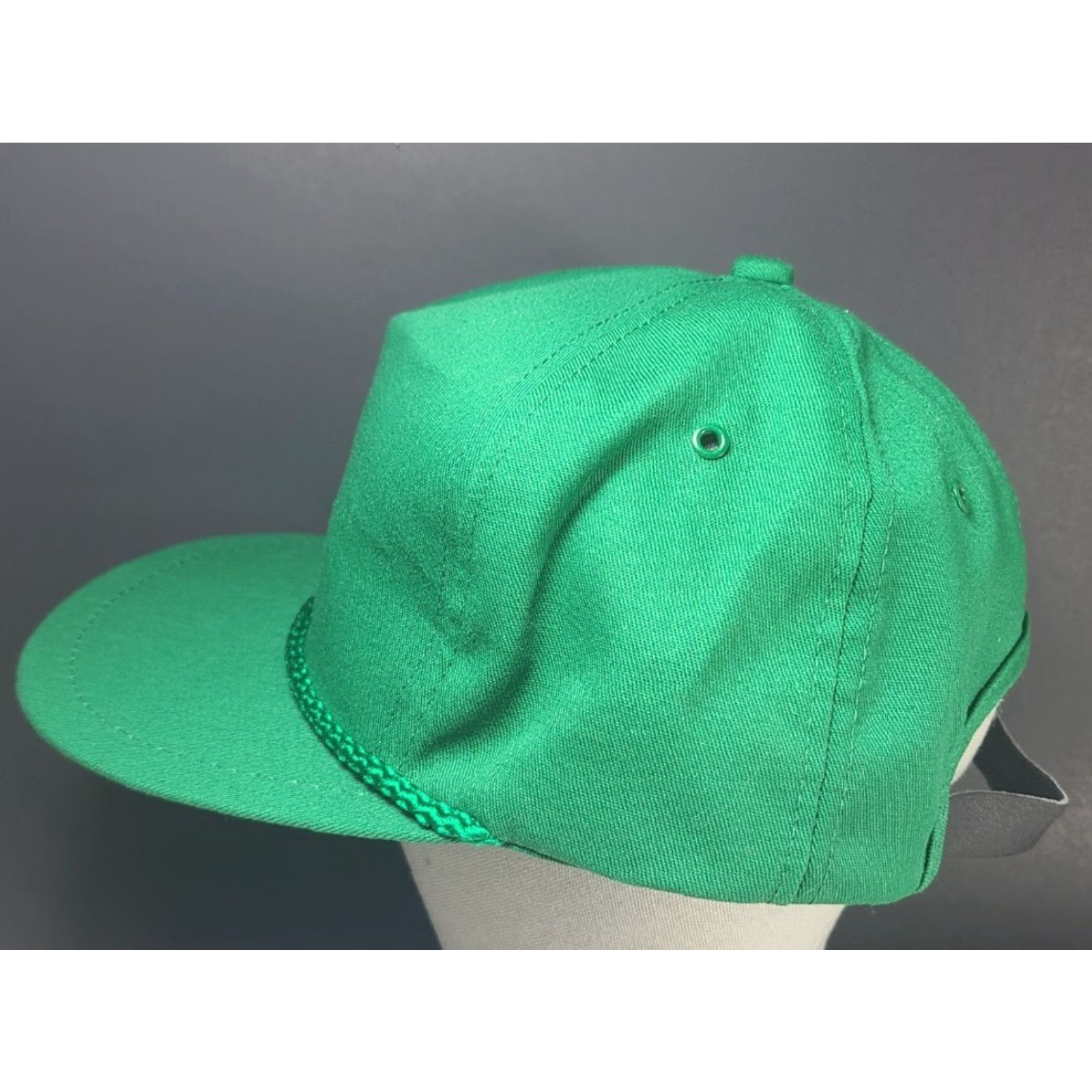J Brand VINTAGE PIONEER SEED Hat Cap K Brand Farmer Trucker Rope Leather Strap USA Baseball Cap Adjustable Green 1990s Mens Size ONE SIZE - 4 Thumbnail