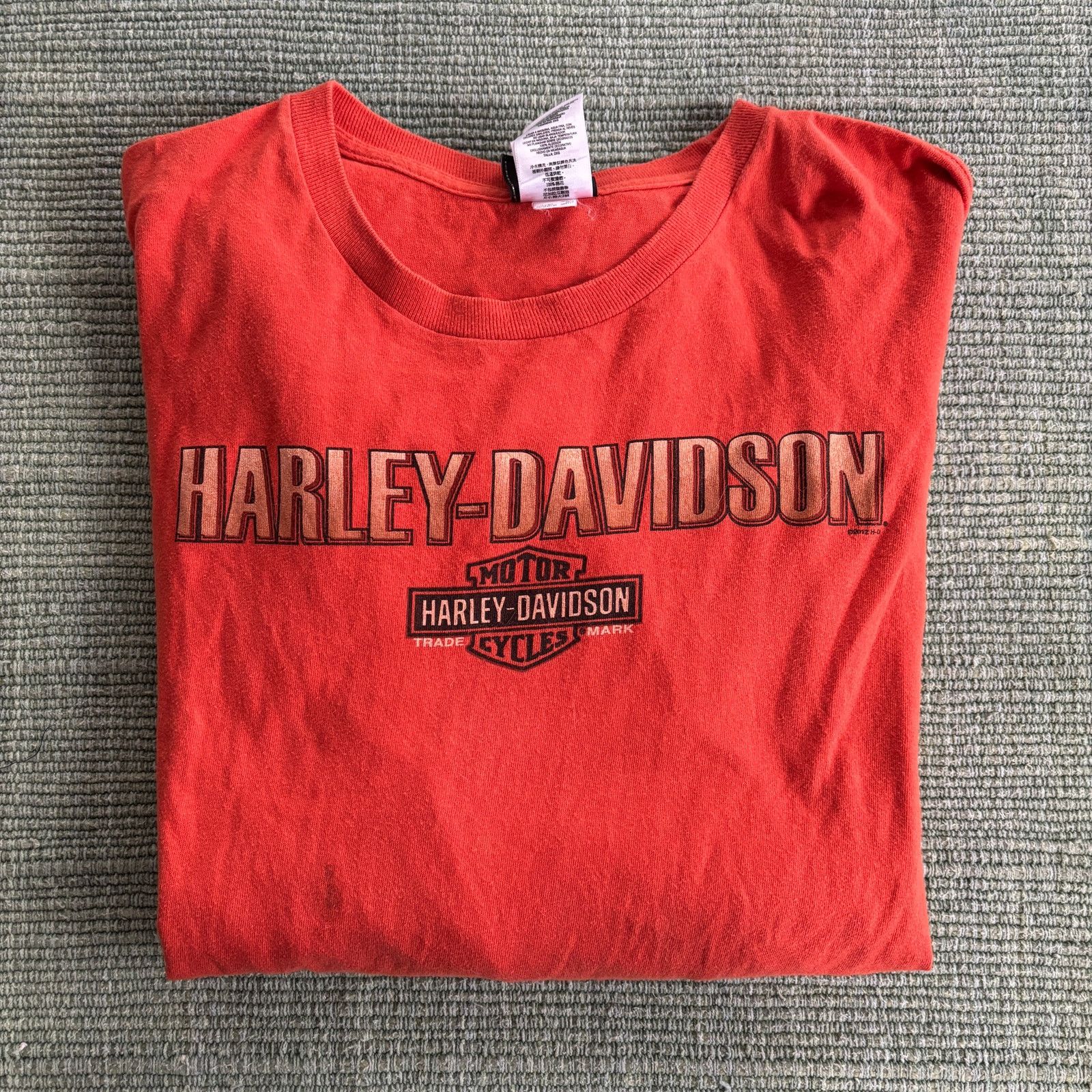 Harley Davidson × Vintage Vintage 2000s Orange Long Sleeve Harley Davidson Shirt Size US XXL / EU 58 / 5 - 2 Thumbnail