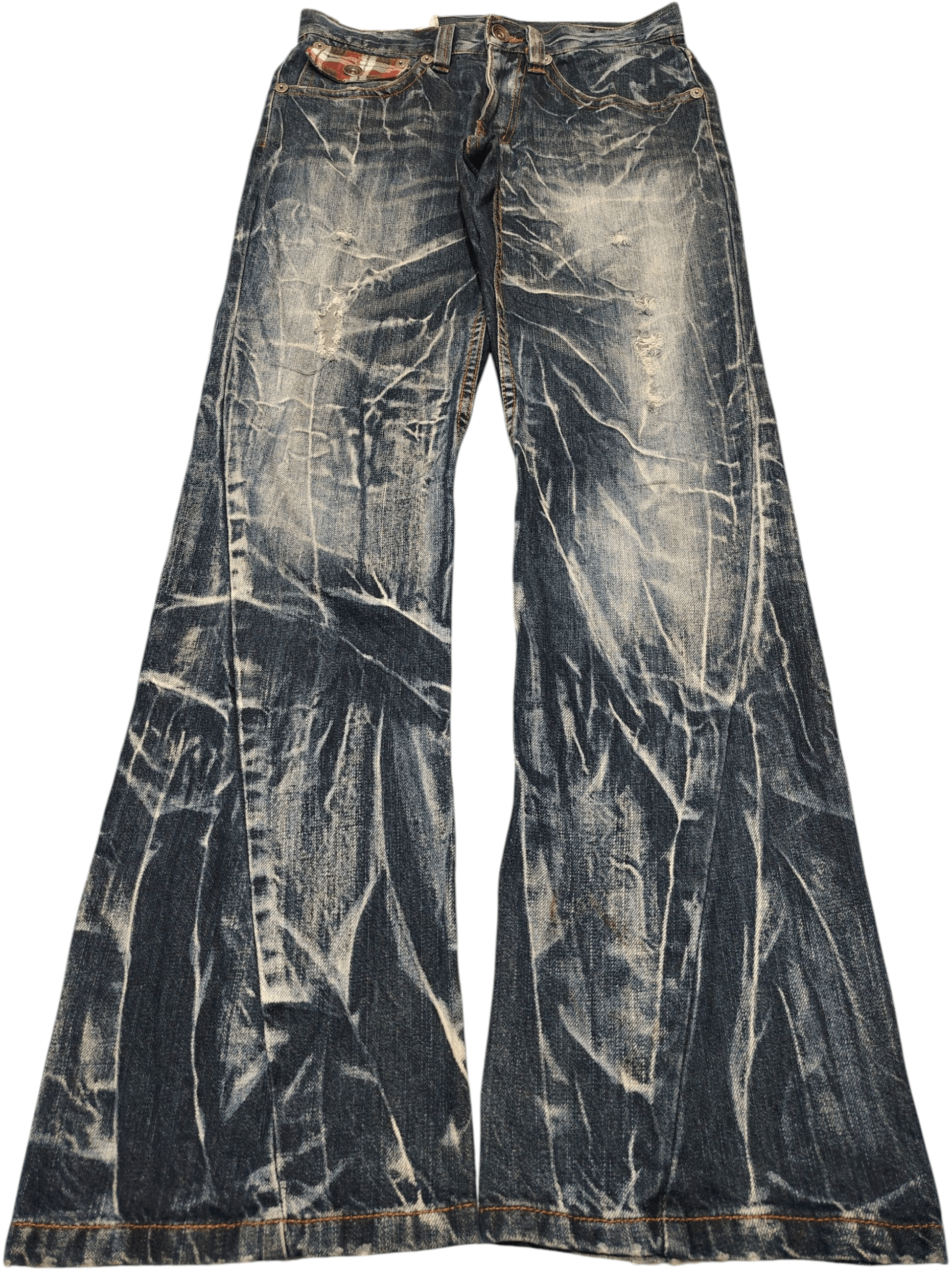 Who Decides War Japanese Antful Jeans Distressed Clawmark Flared Jeans Size US 29 - 1 Thumbnail