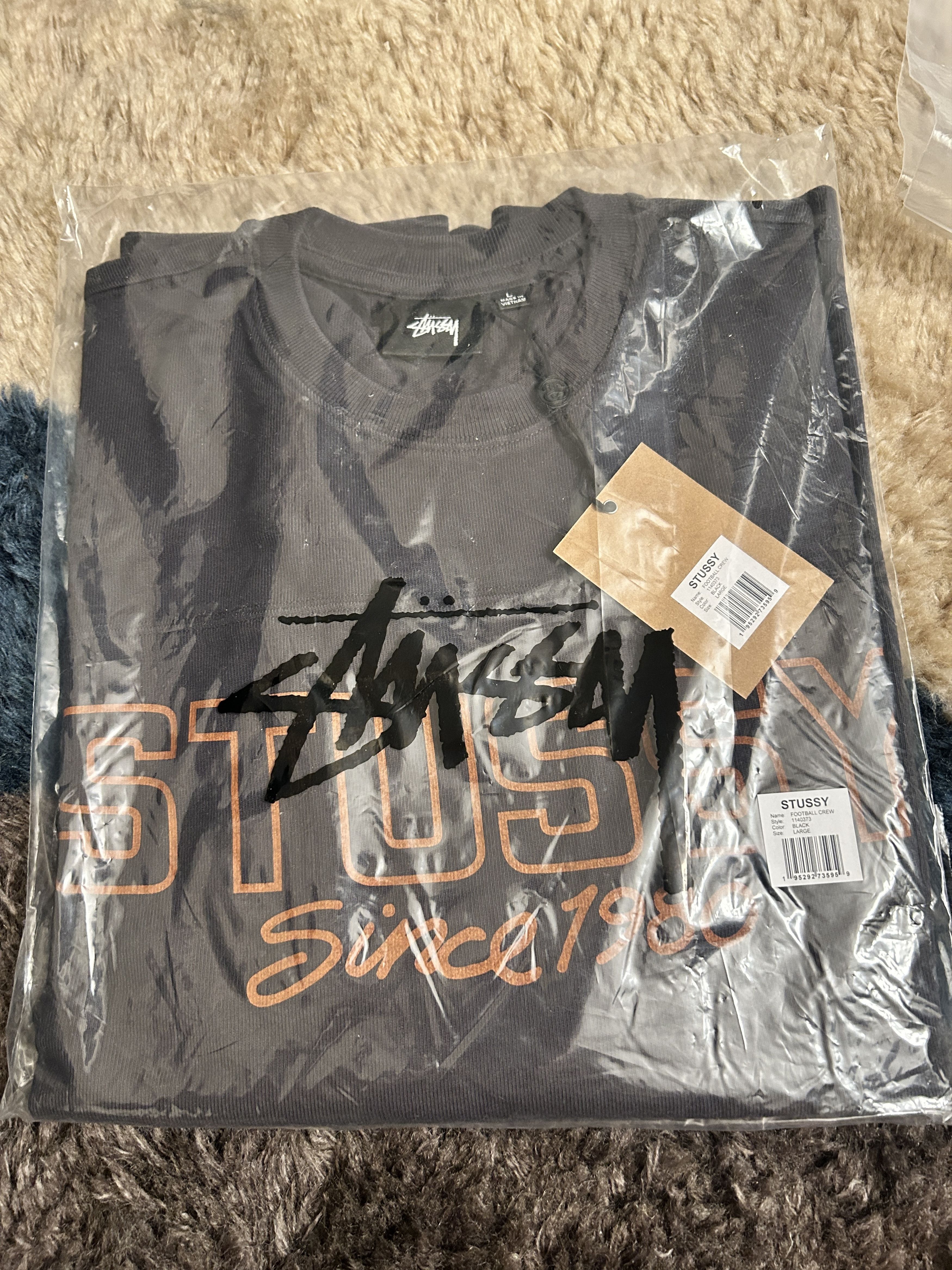 Stussy Stüssy Football Crew Black Size US L / EU 52-54 / 3 - 8 Thumbnail