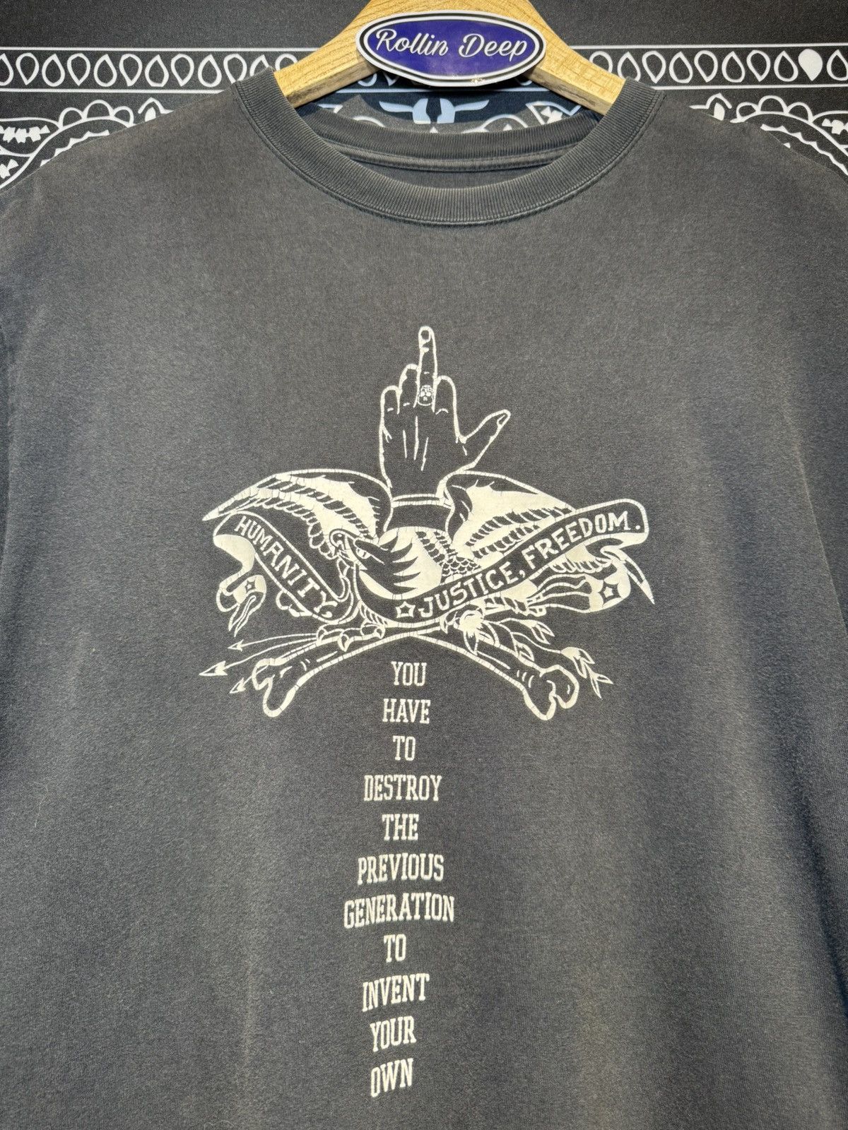 Neighborhood × Vintage Neighborhood Fight Alone Tee Size US L / EU 52-54 / 3 - 2 Thumbnail