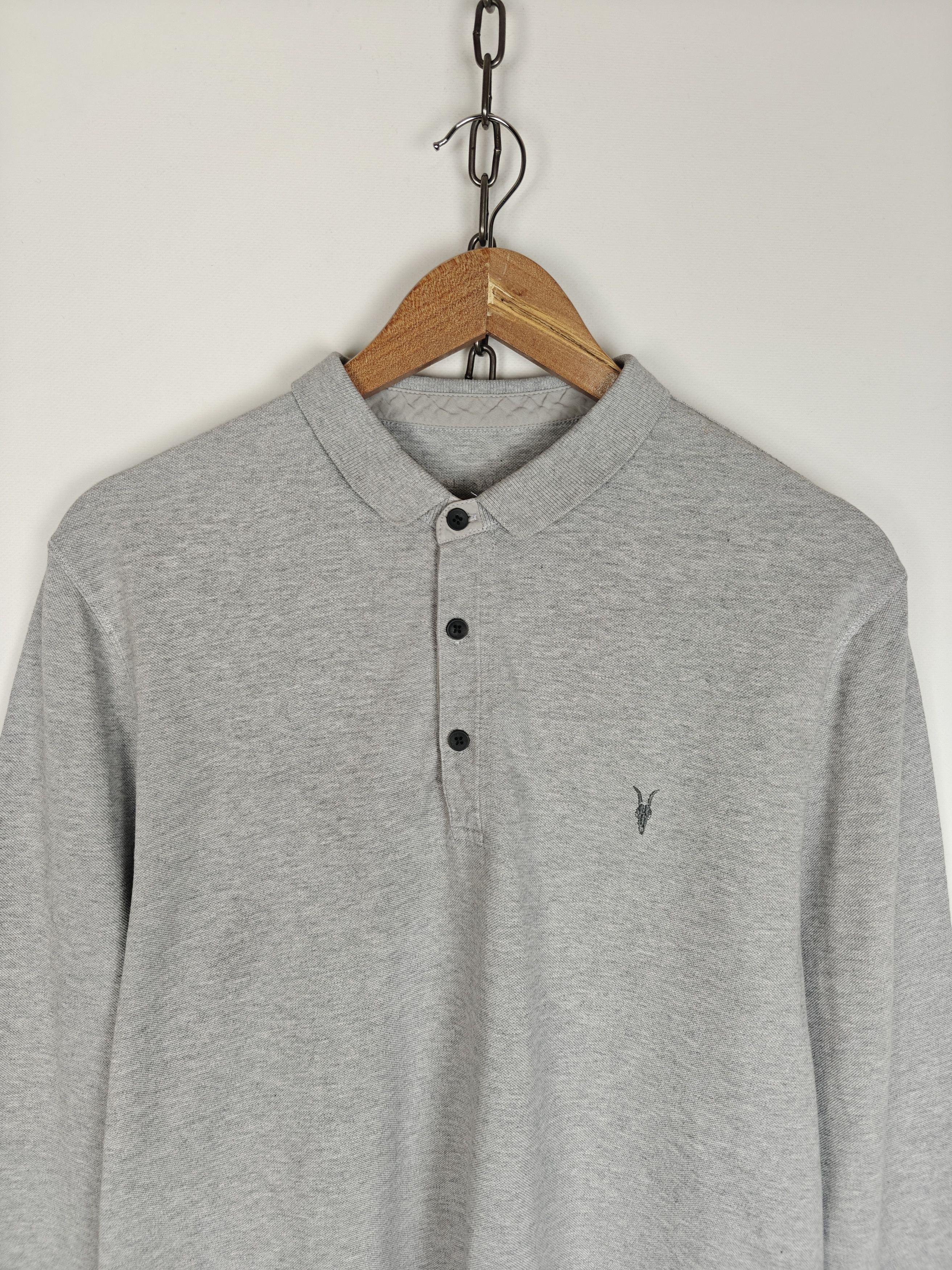 Allsaints Allsaints Longsleeve Reform LS Polo Pullover Gray XL Size US XL / EU 56 / 4 - 2 Thumbnail