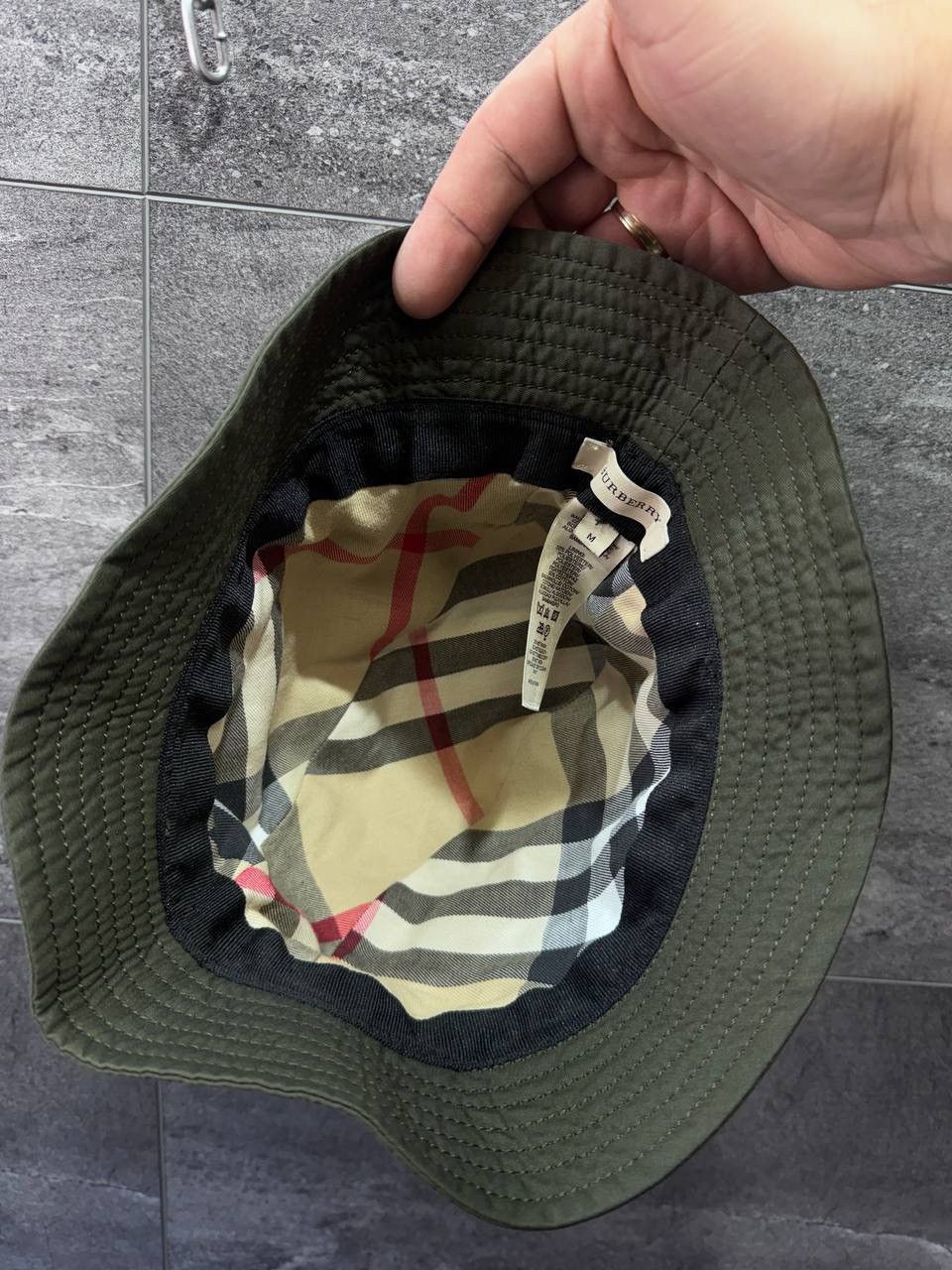 Burberry Burberry Green Cotton Bucket Hat Nova Check Lining Size M Size ONE SIZE - 5 Thumbnail