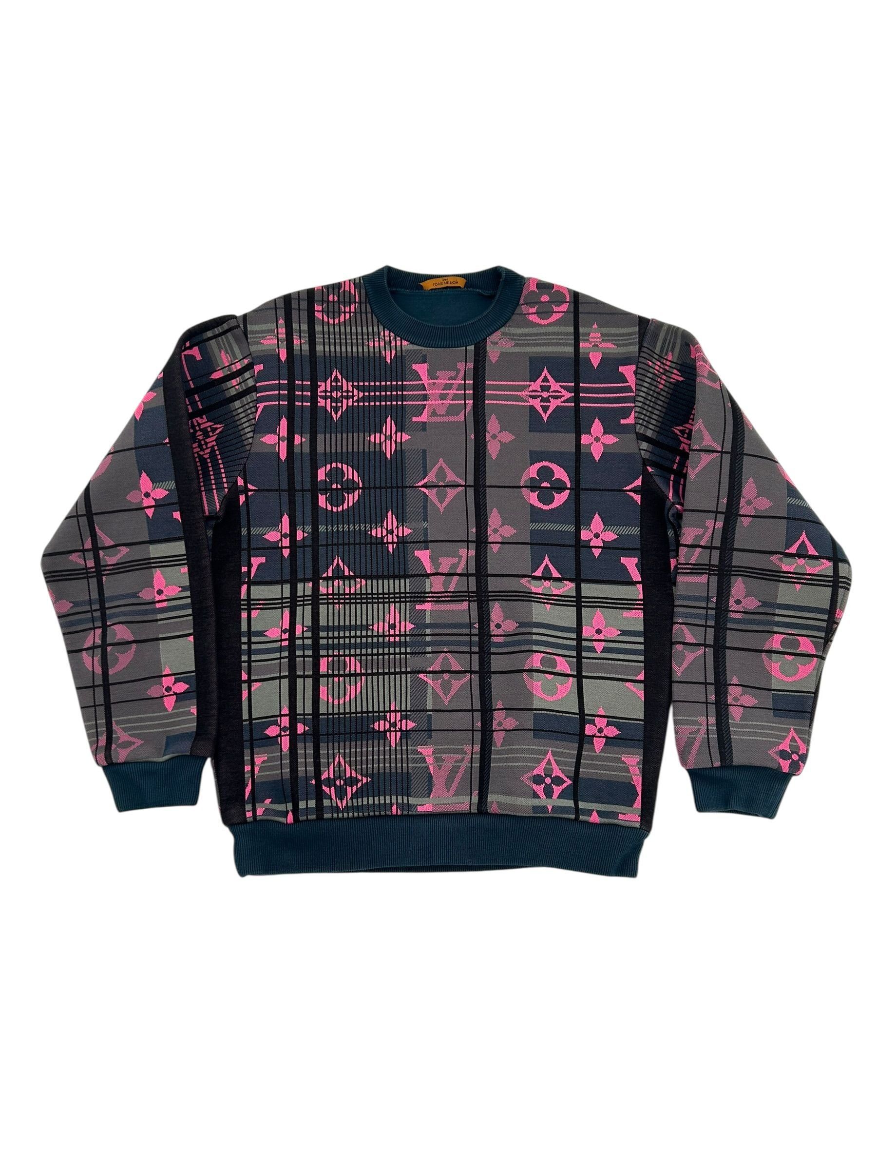 Louis Vuitton Pink Monogram Jacquard Sweater Size US M / EU 48-50 / 2 - 1 Thumbnail