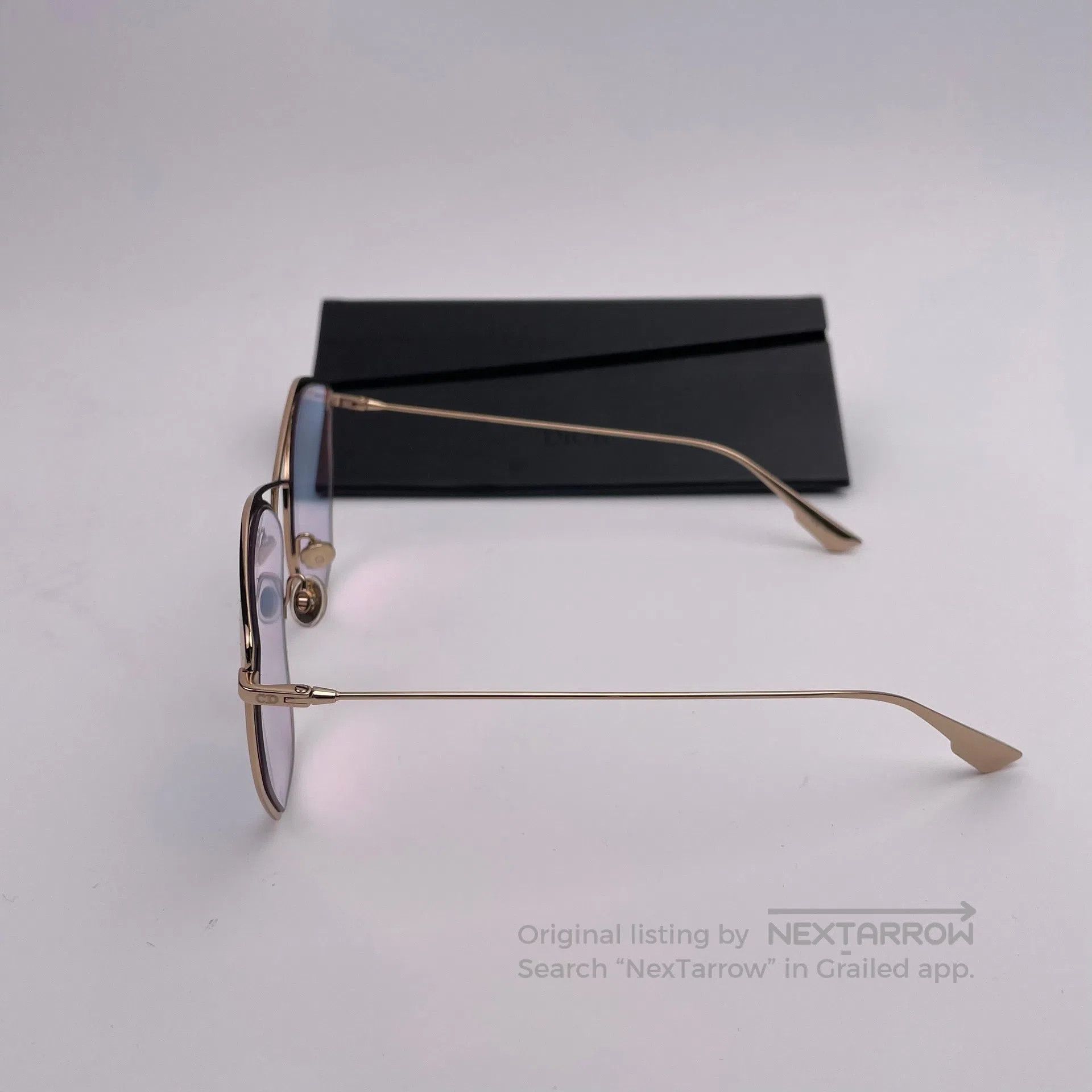 Dior Dior Gold Polygon Transparent Pink Lenses| Size ONE SIZE - 4 Thumbnail
