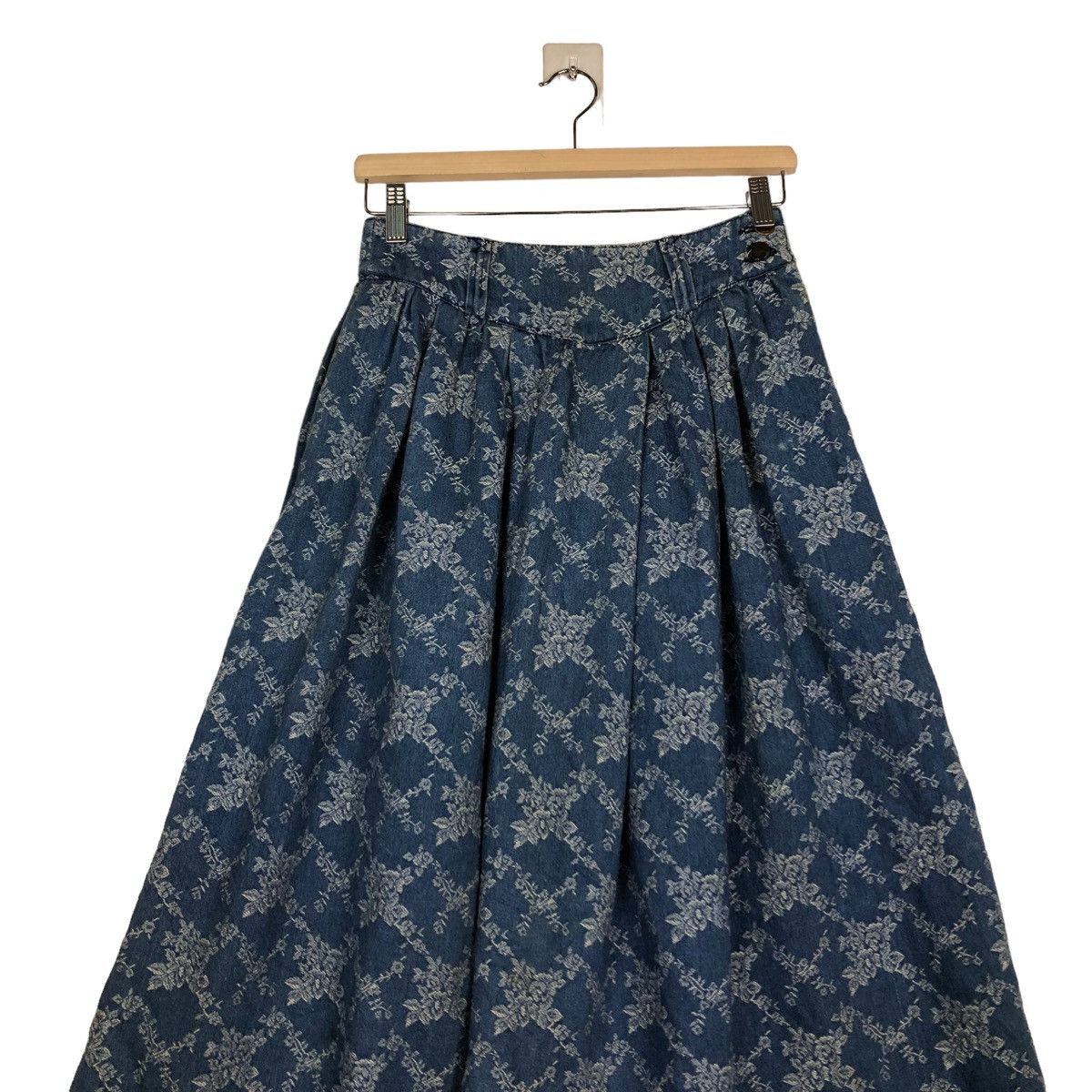 Hysteric Glamour 🔥VINTAGE INDIGO BLUE BLUE JAPAN SKIRT FIORUCCI OVERPRINT Size 26" / US 2 / IT 38 - 4 Thumbnail