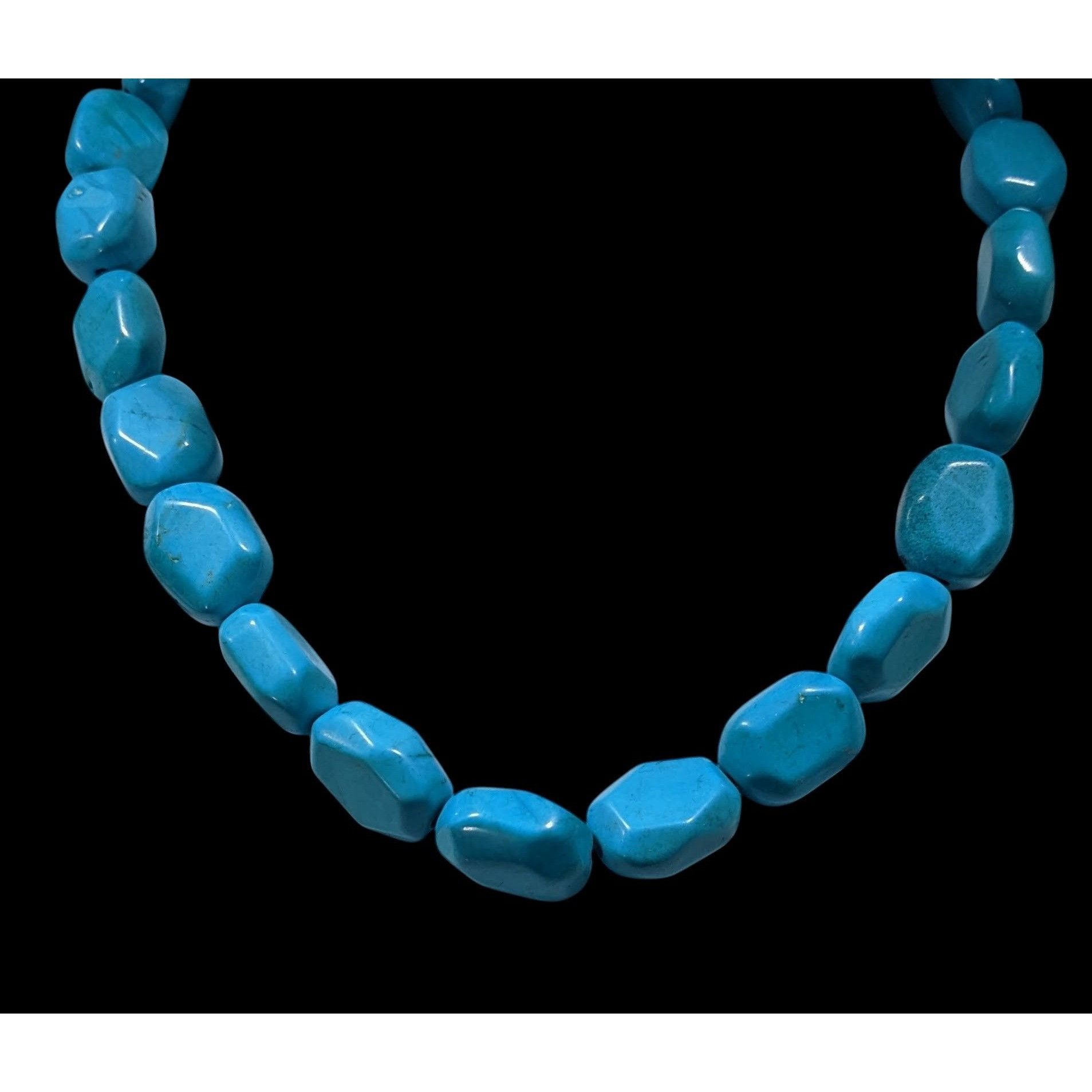 Handmade Handmade Blue Stone Beaded With Sterling Silver Clasp Size ONE SIZE - 4 Thumbnail