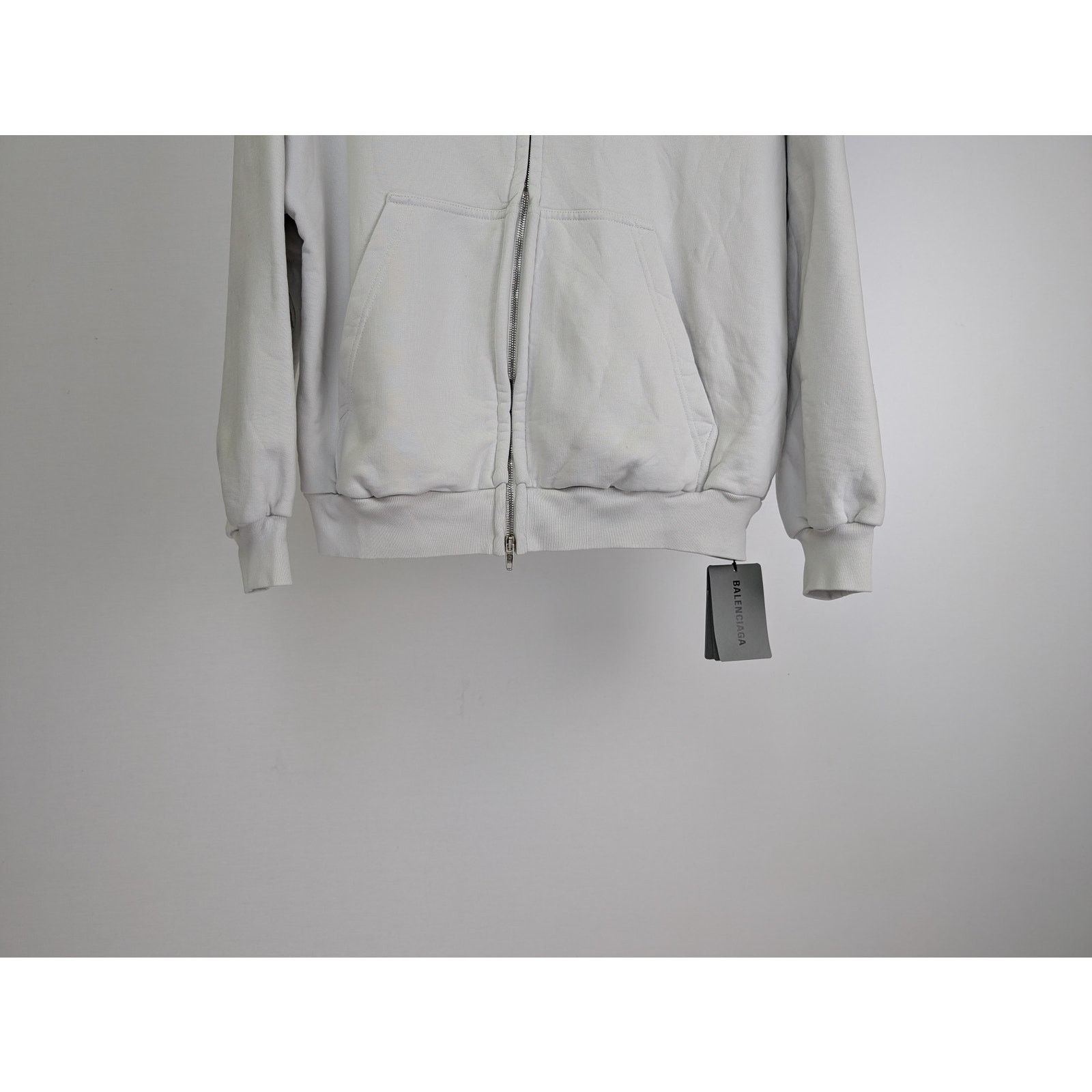 Balenciaga o1rshd1 Zip-up Hoodie Loop Sports Icon Print Mol Dirty White Size US M / EU 48-50 / 2 - 5 Thumbnail