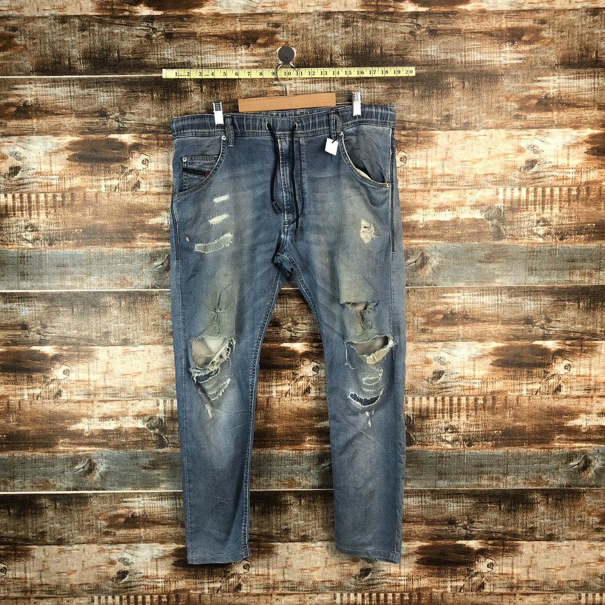 Diesel Diesel Blue Distressed Denim Pants #A2092 Size US 33 - 1 Thumbnail