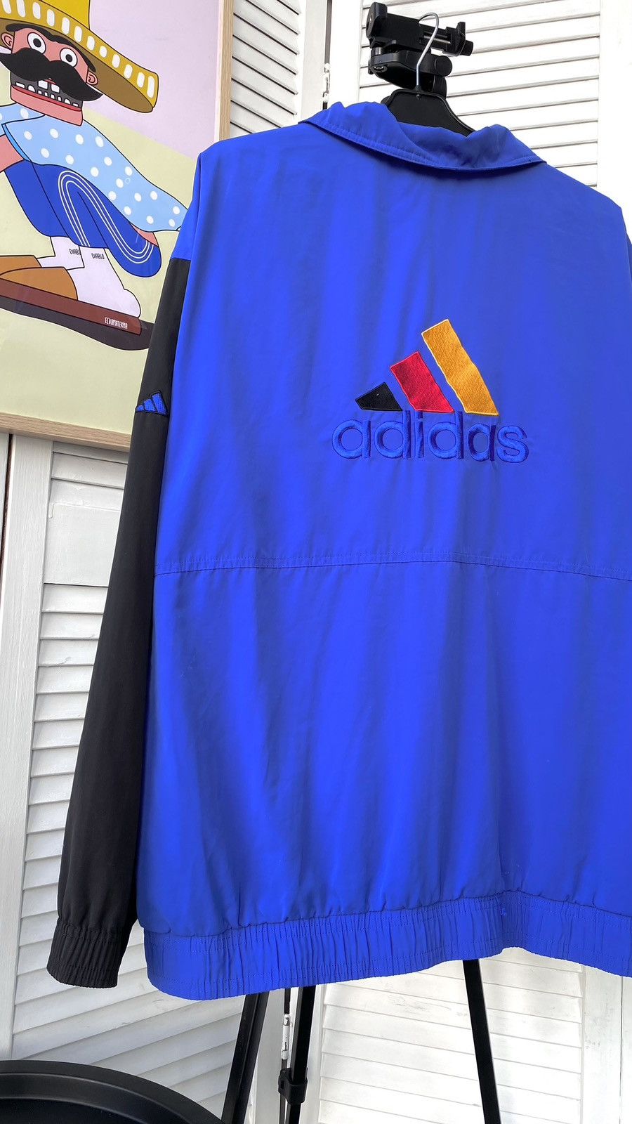 Adidas × Vintage Vintage Adidas Track Retro Jacket Back Big Logo 90s Blue Size US L / EU 52-54 / 3 - 8 Thumbnail