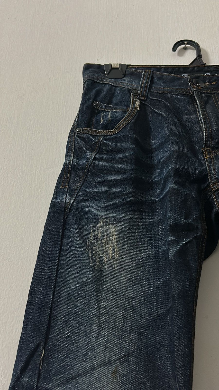 If Six Was Nine × Japanese Brand × Le Grande Bleu (L.G.B.) Japanese Brand Black Rebel Jeans Distress Denim Size US 31 - 4 Thumbnail
