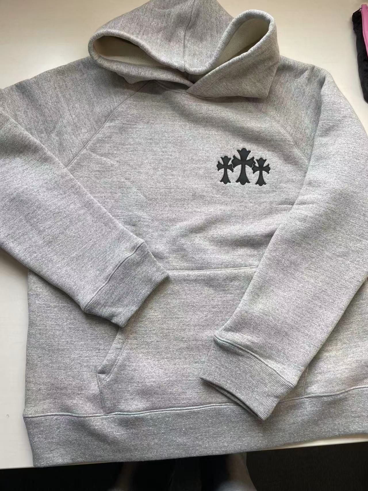 Chrome Hearts Chrome Hearts CH Logo Grey Pullover Hoodie Size US L / EU 52-54 / 3 - 4 Thumbnail