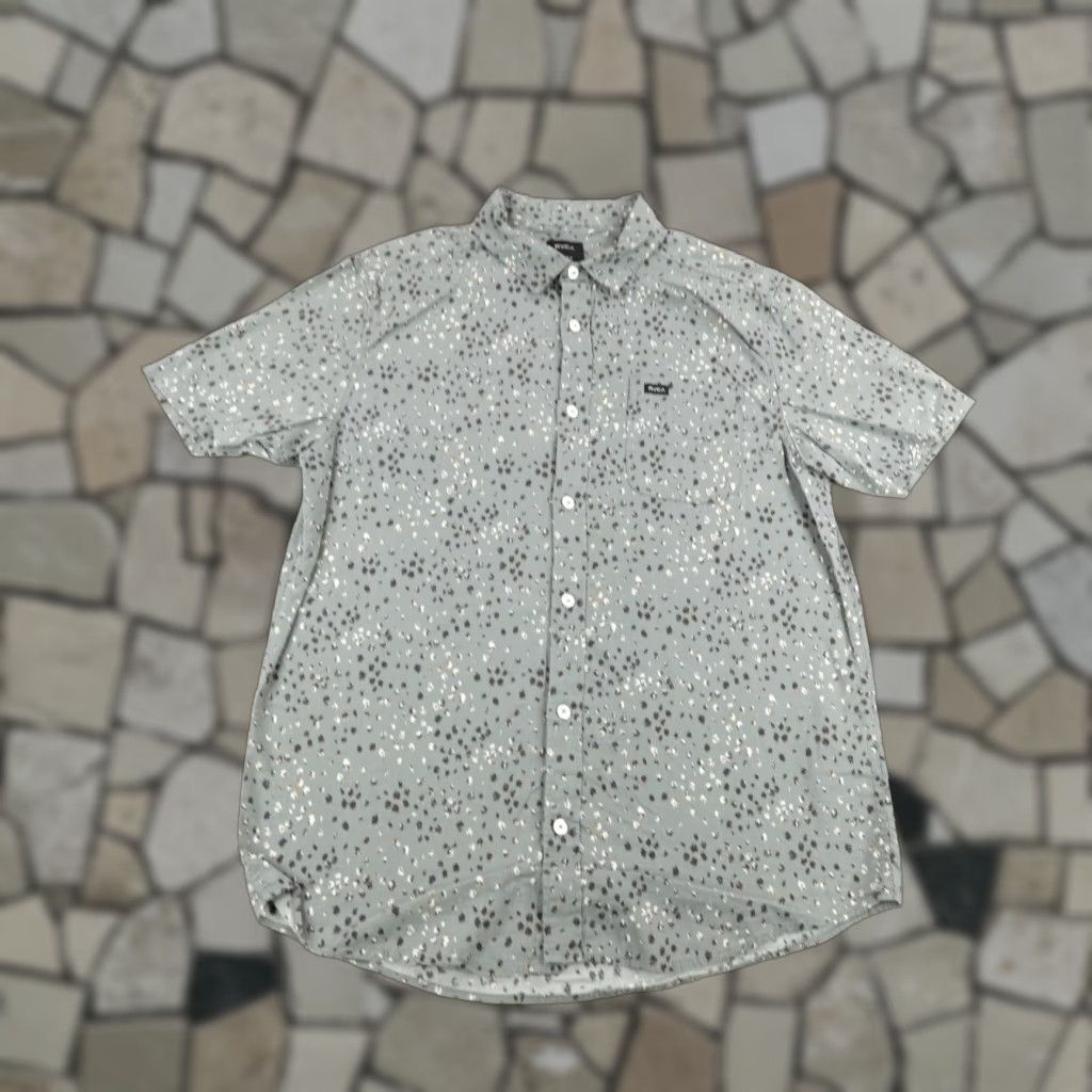 RVCA VINTAGE RVCA Button-Up Shirt Mens Medium Gray Floral Hawaiian Aloha Skater Surfer Outdoor Tropical Size US M / EU 48-50 / 2 - 1 Thumbnail