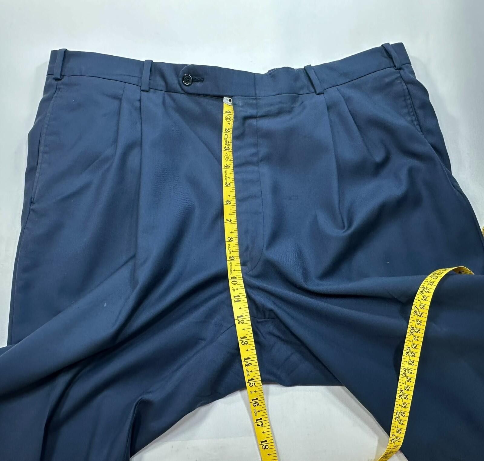 Tom James Tom James Royal Classic Straight Dress Pants Blue Mens 40/28 Size US 40 / EU 56 - 4 Thumbnail