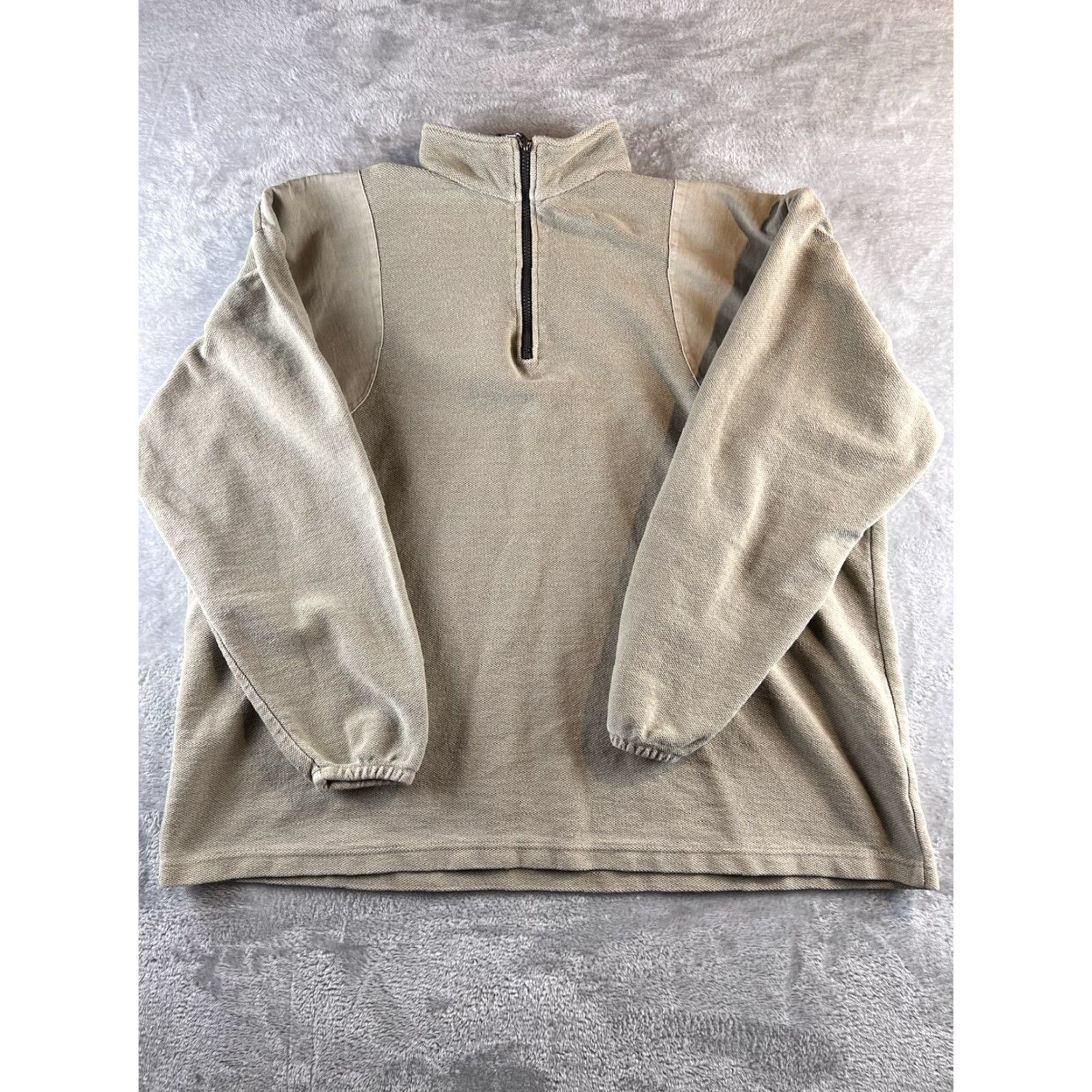 Orvis VINTAGE Orvis Quarter Zip Pullover Mens 2XL Cream 90s Sweater Long Sleeve Size US XXL / EU 58 / 5 - 3 Thumbnail