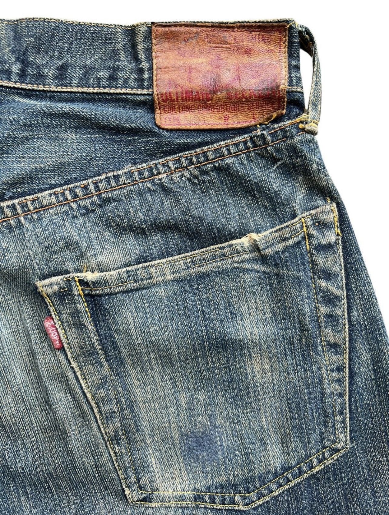 The Real McCoy's Vintage 90s Real Mccoy Selvedge Distressed Denim Jeans 31x29 Size US 31 - 9 Thumbnail